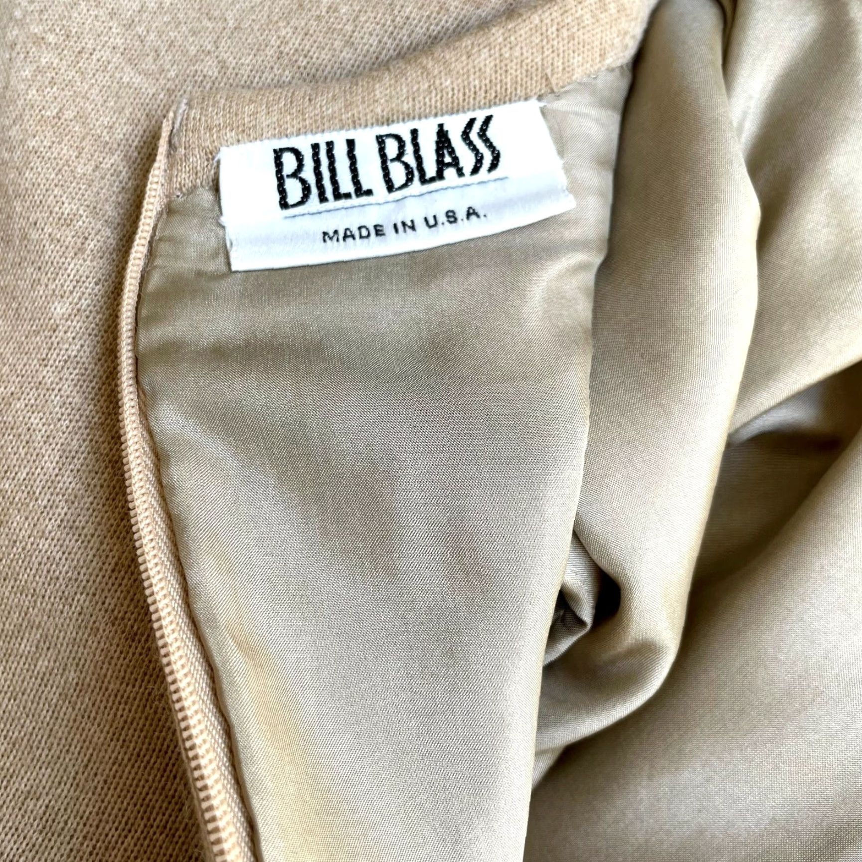 Bill Blass VINTAGE Bill Blass Dress Wool Beige Black 12 Sheath 1970s Women's Size XL / US 12-14 / IT 48-50 - 7 Thumbnail
