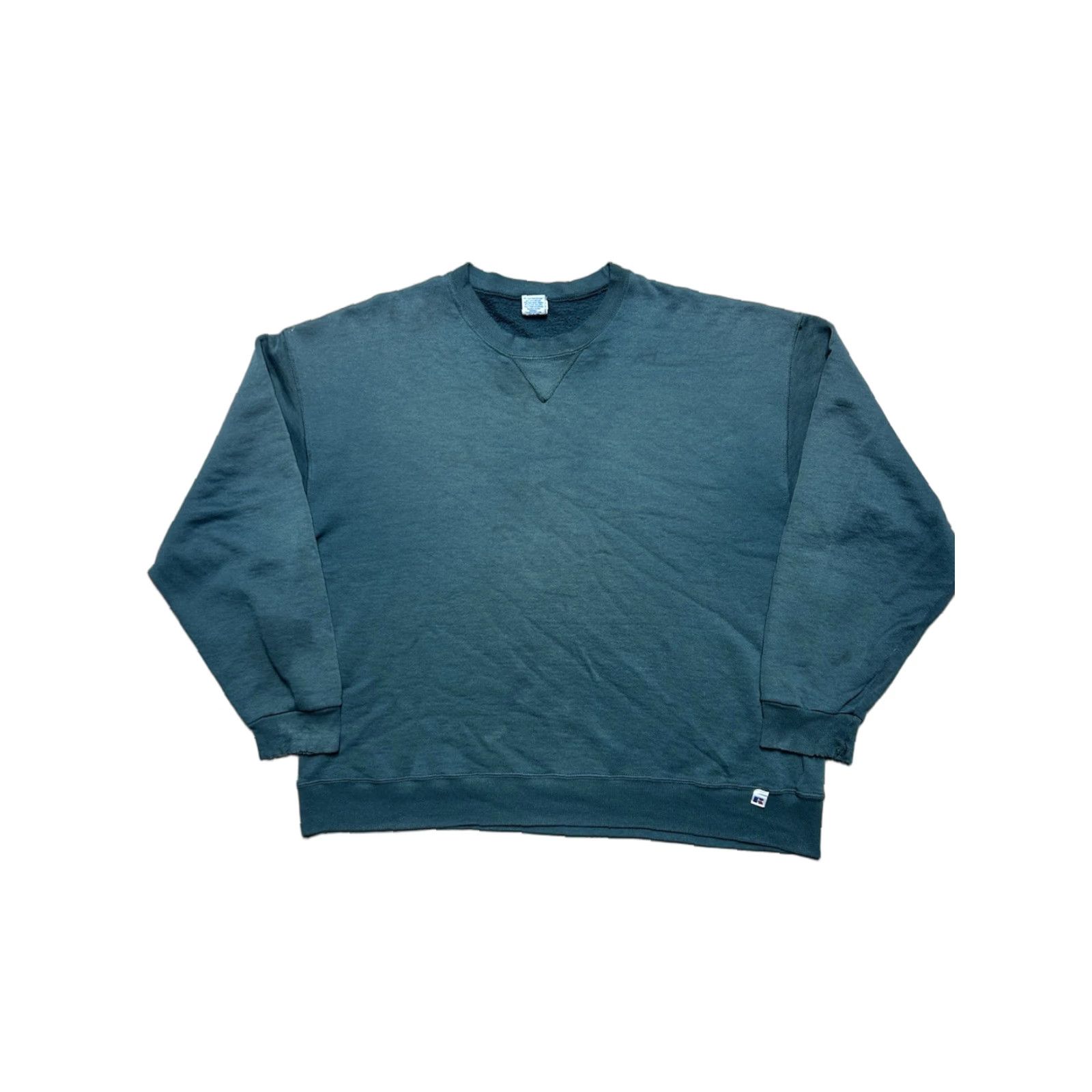 Russell Athletic VINTAGE 90s Russell Athletic Crewneck Sweatshirt XL Men Green Gradient Sun Faded Pullover Size US XL / EU 56 / 4 - 1 Thumbnail