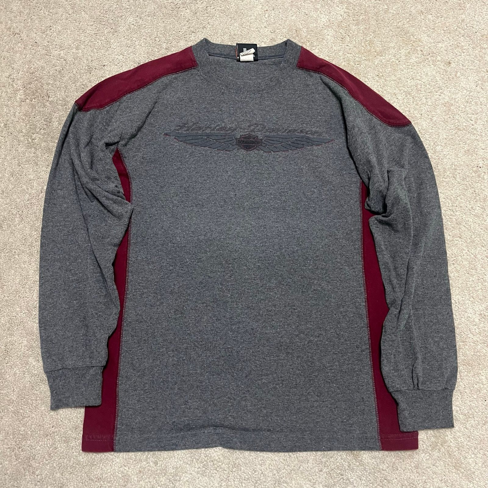 Harley Davidson Vintage Harley Davidson Green/Burgundy Graphic Long Sleeve Size US L / EU 52-54 / 3 - 2 Thumbnail