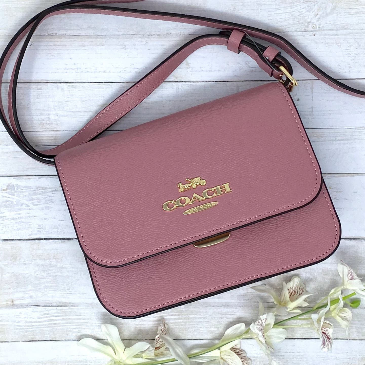 image of Coach Mini Brynn Crossbody Purse In True Pink Leather C5626, Women's