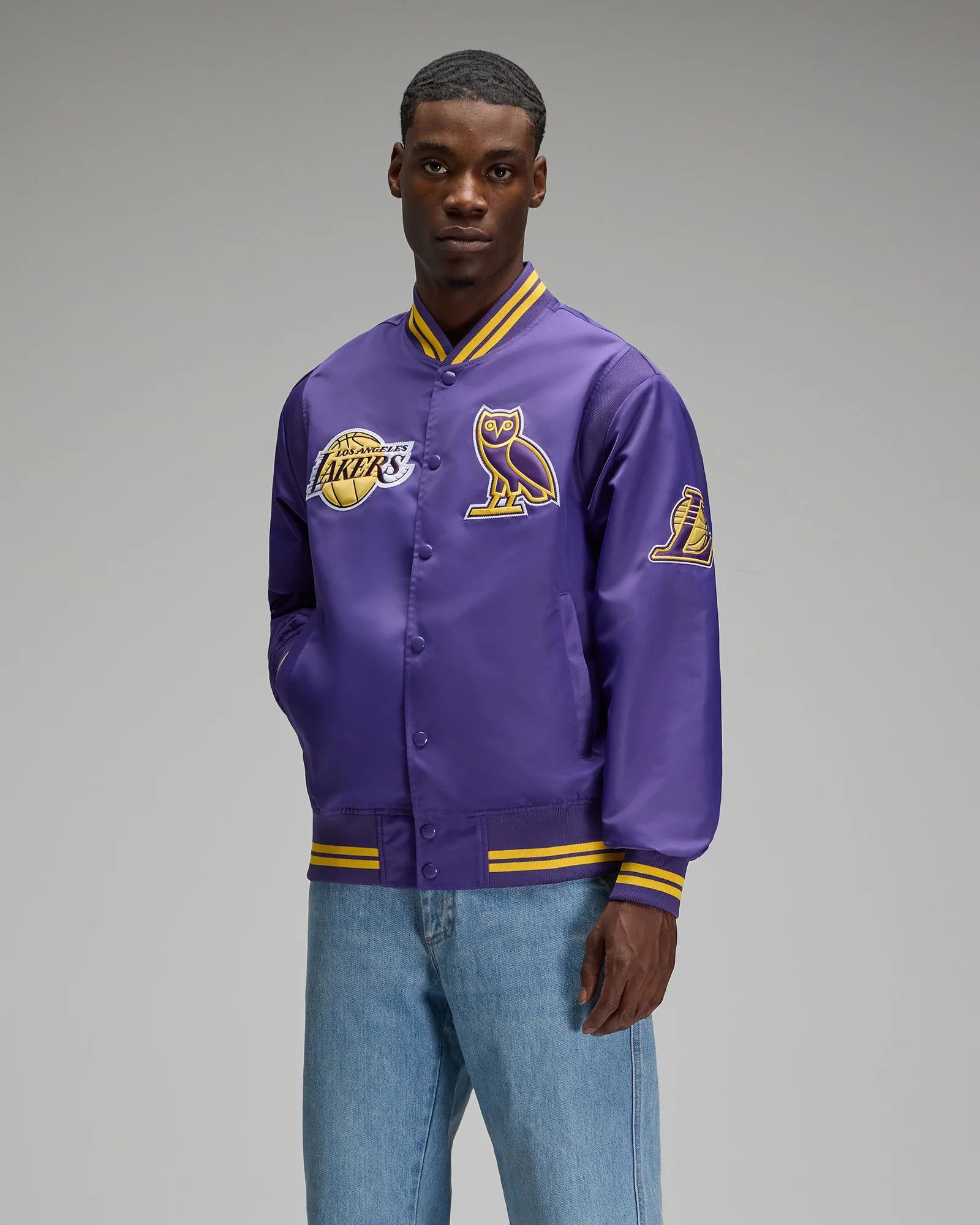 Drake OVO x NBA x NBA LOS ANGELES LAKERS SATIN VARSITY JACKET Size US XL / EU 56 / 4 - 10 Thumbnail