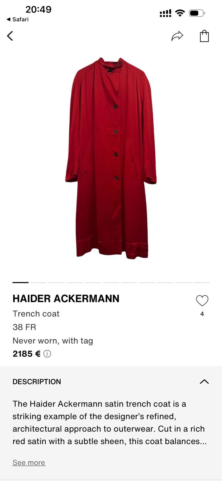 Haider Ackermann Haider Ackermann Coat Size S / US 4 / IT 40 - 11 Thumbnail