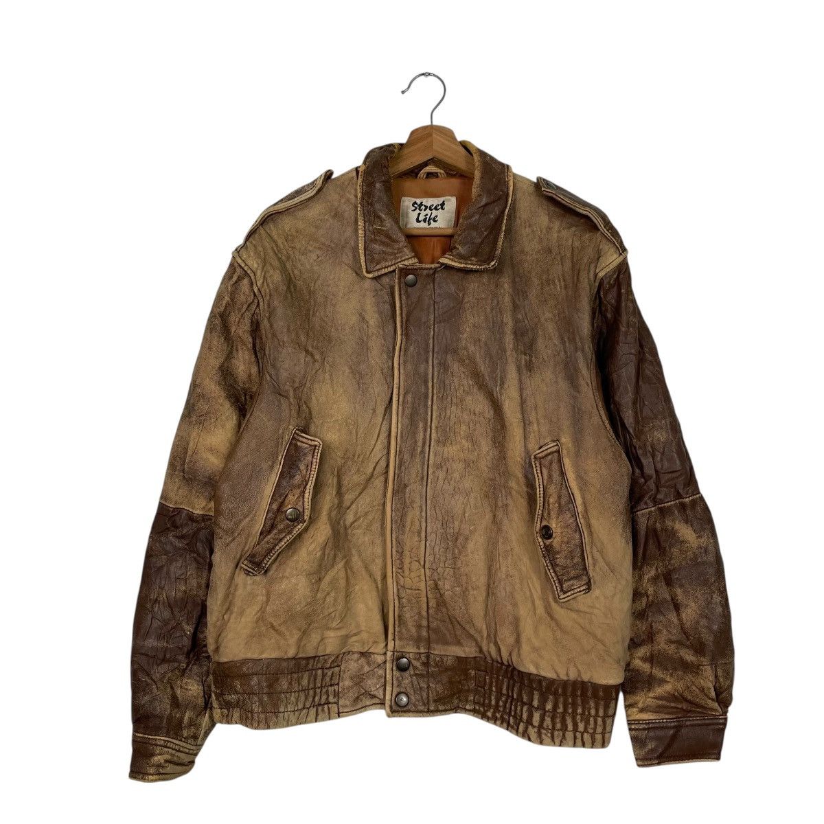 Japanese Brand Japanese Brand Street Life Military Leather Jacket Size US M / EU 48-50 / 2 - 1 Thumbnail