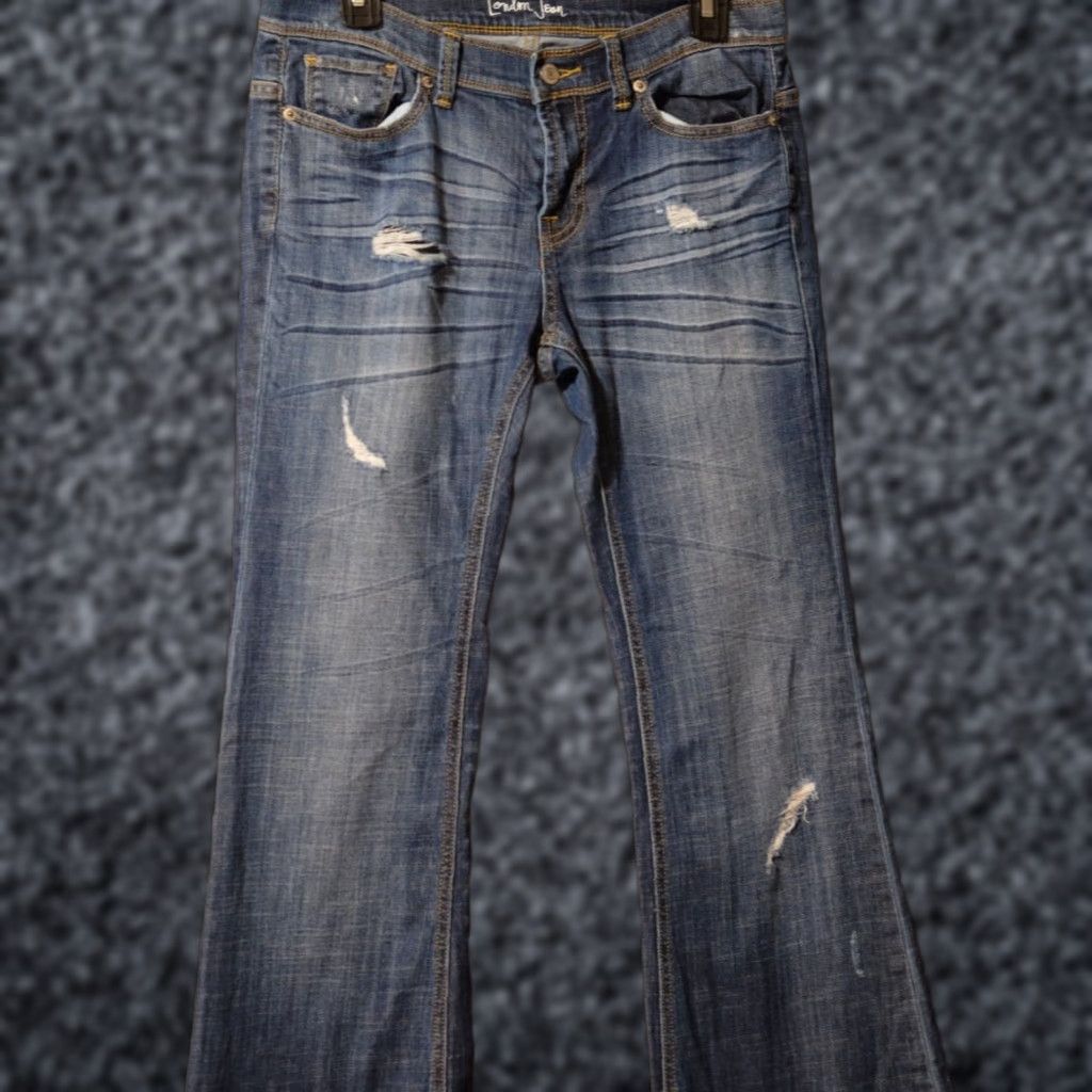 Vintage VINTAGE UEC London Jeans Distressed Blue Flared Women's 6 W31-1/2 x L35 #H59-45 Size 28" / US 6 / IT 42 - 1 Thumbnail
