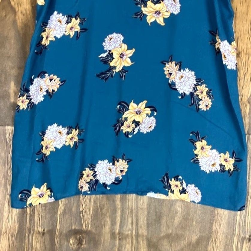 Loft VINTAGE LOFT Womens Tank Top Blue White Floral Petite Crew Neck Keyhole Back XXSP Size XXS / US 00 / IT 34 - 3 Thumbnail