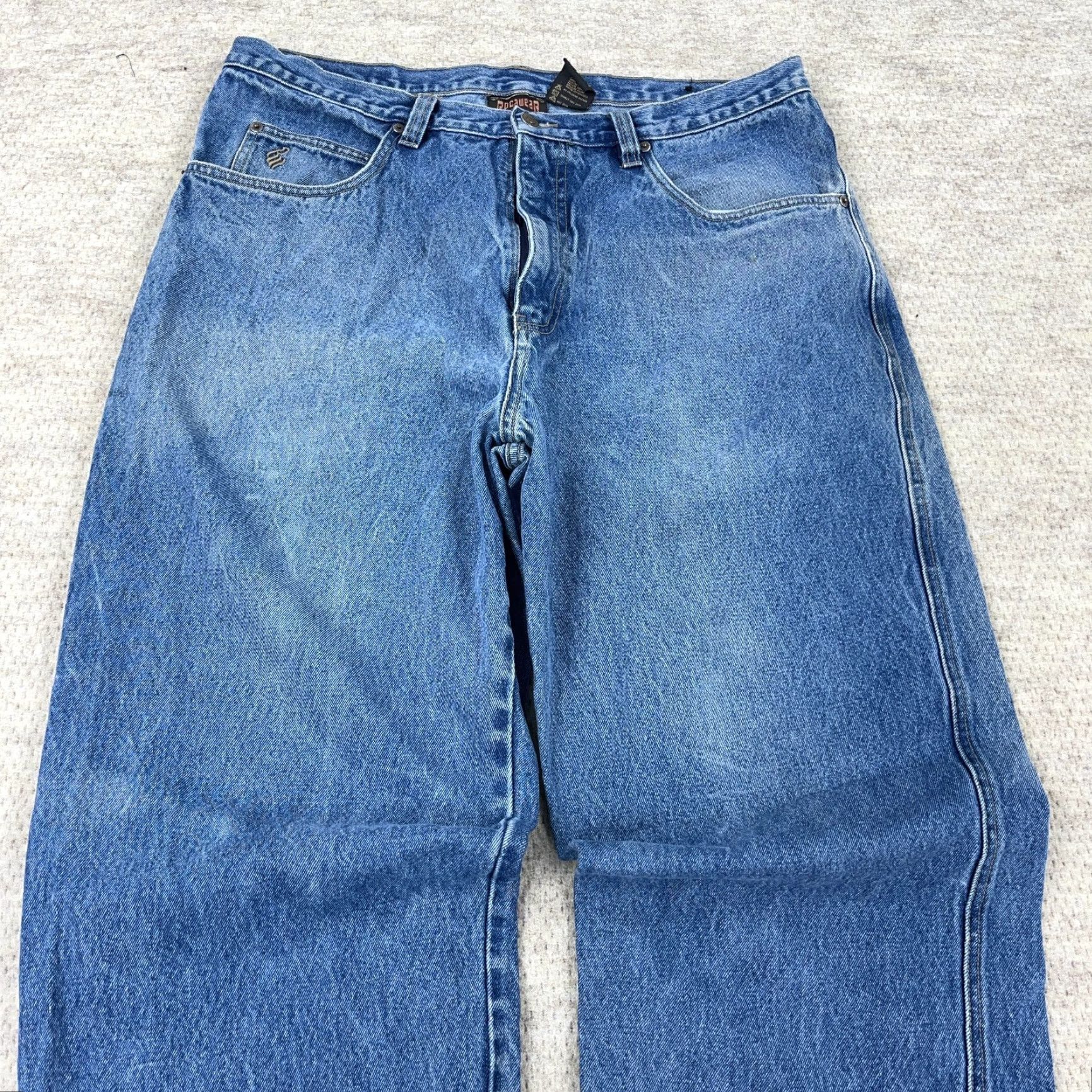 Rocawear VINTAGE Rocawear Jeans Men 38x34 Baggy Loose Fit Faded Med Wash Blue Denim 5-Pocket Grunge Hip Hop Size US 38 / EU 54 - 4 Thumbnail