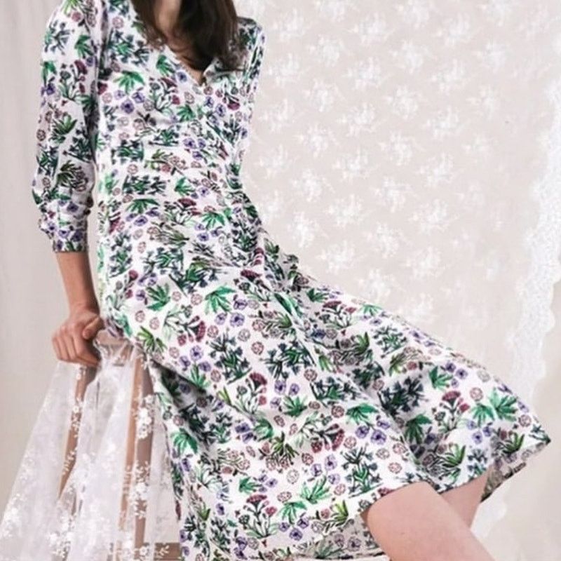 Other Jessica Russell Flint Celia's Garden Spring Bias Silk Skirt Size 28" / US 6 / IT 42 - 6 Thumbnail