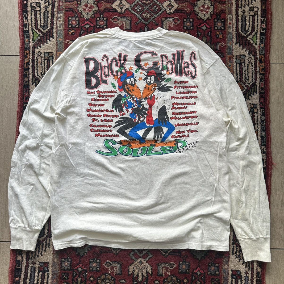Vintage Vintage The Black Crowes Long Sleeve Tour Tee 90s Band Tee Size US XL / EU 56 / 4 - 4 Thumbnail