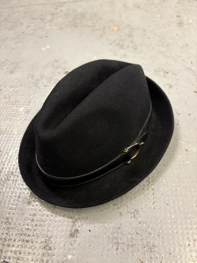 Gucci 2000s Gucci Black Fedora Wool Hat Size ONE SIZE - 3 Thumbnail