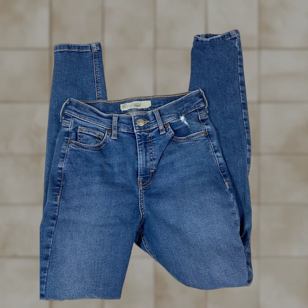 Topshop Topshop Jeans 22 blue denim Moto Jamie Regular Straight Women Size 40" / US 18 - 1 Thumbnail