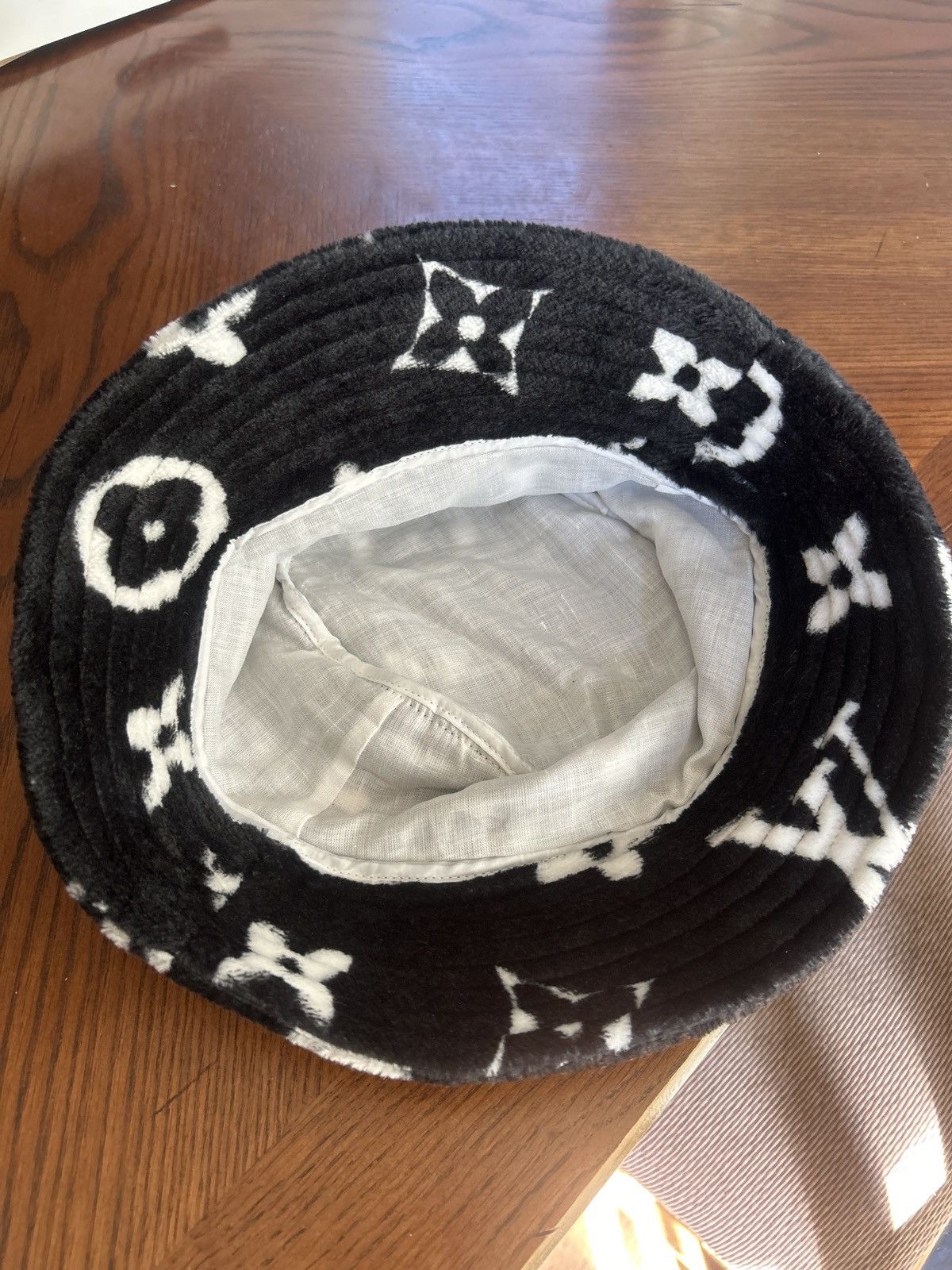 Other Custxm Creations Black Monogram Fuzzy Bucket Hat Size ONE SIZE - 5 Thumbnail