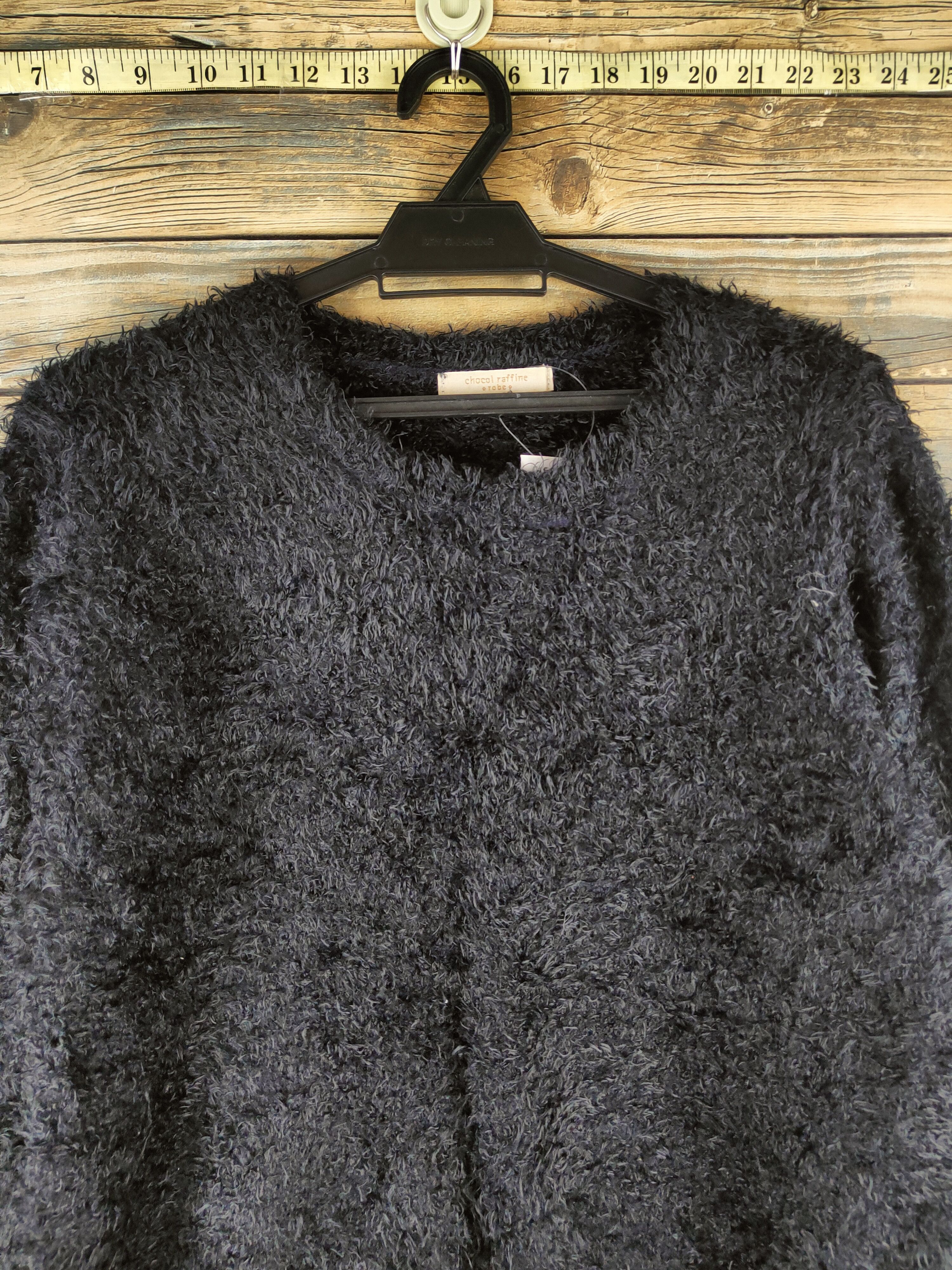 Japanese Brand DL Chocol Raffine Black Fur Mohair Knitwear #46-467 Size M / US 6-8 / IT 42-44 - 2 Thumbnail