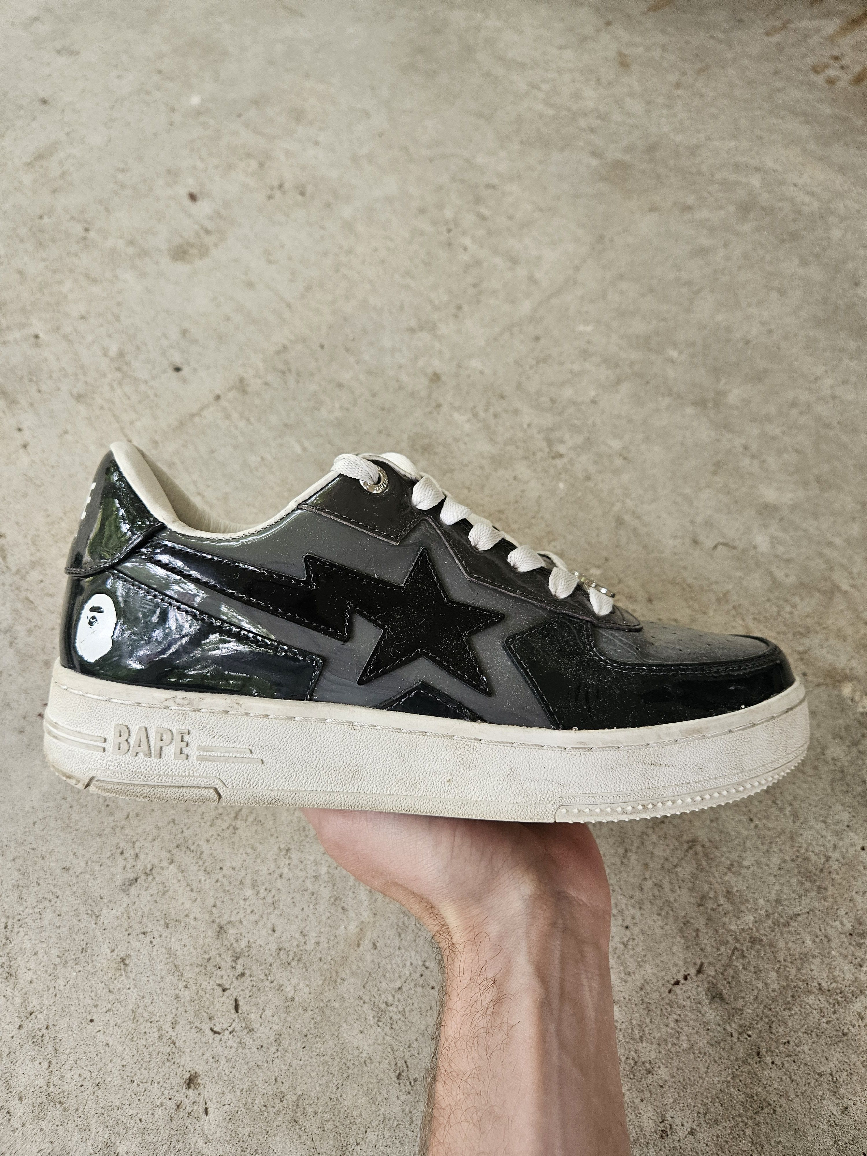 Bape Bapesta Glossy Black Gray M2 #4 Sneakers Size US 7 / EU 40 - 6 Thumbnail