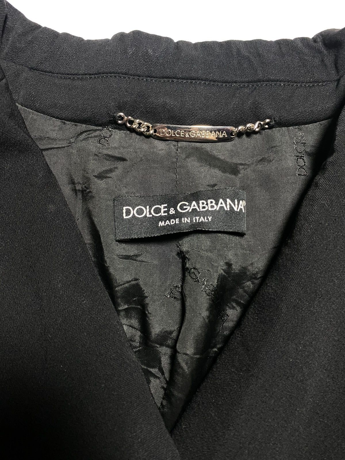 Dolce & Gabbana Dolce & Gabbana Double- breasted cropped black blazer Size L / US 10 / IT 46 - 3 Thumbnail