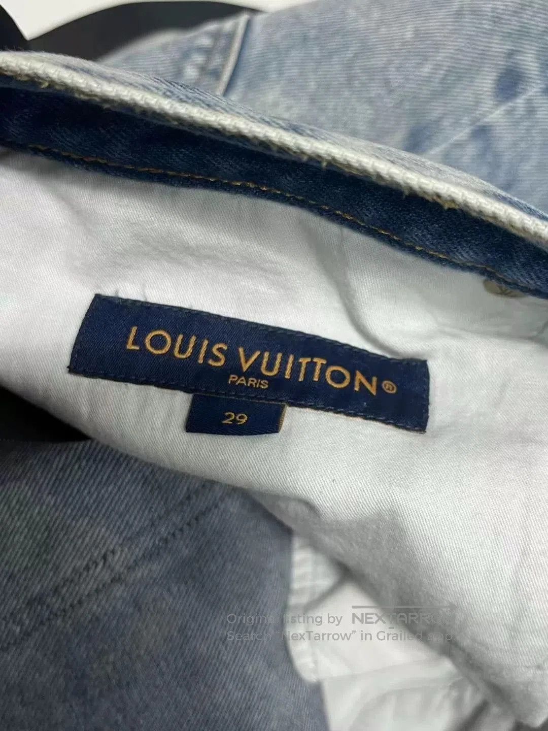 Louis Vuitton Louis Vuitton Washed Blue Back Leather Patch Jeans. Size US 29 - 7 Thumbnail