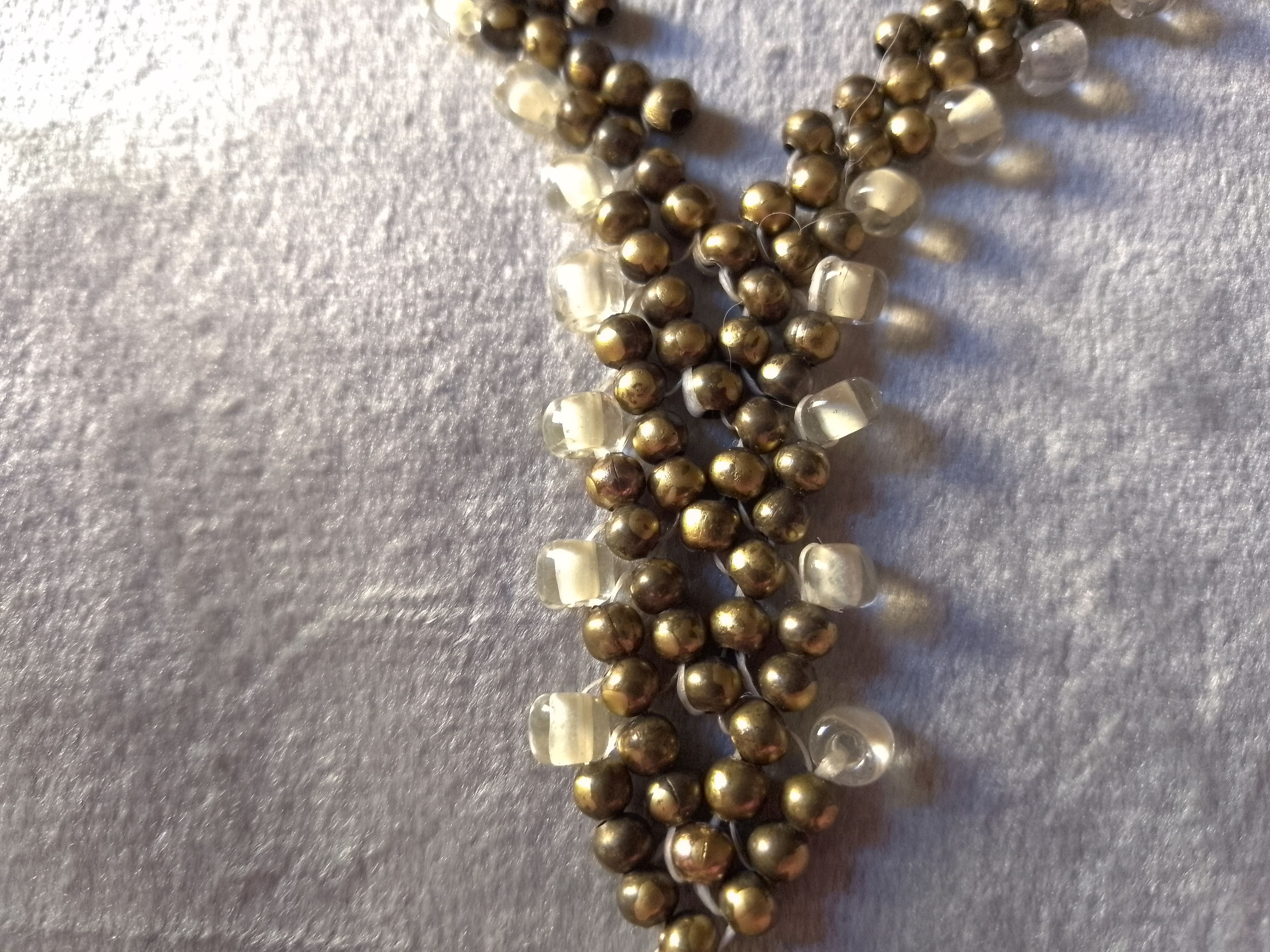Handmade Necklace Long Vintage Braided Pearl Antique Materials Size ONE SIZE - 3 Thumbnail