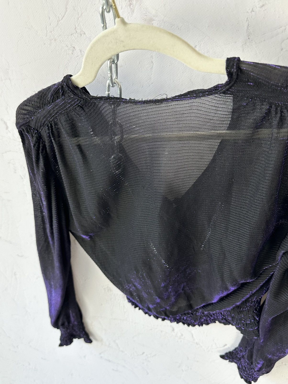 If Six Was Nine × Japanese Brand × Vintage Vintage Mesh Shimmer Long Sleeve Sweater Size M / US 6-8 / IT 42-44 - 5 Thumbnail