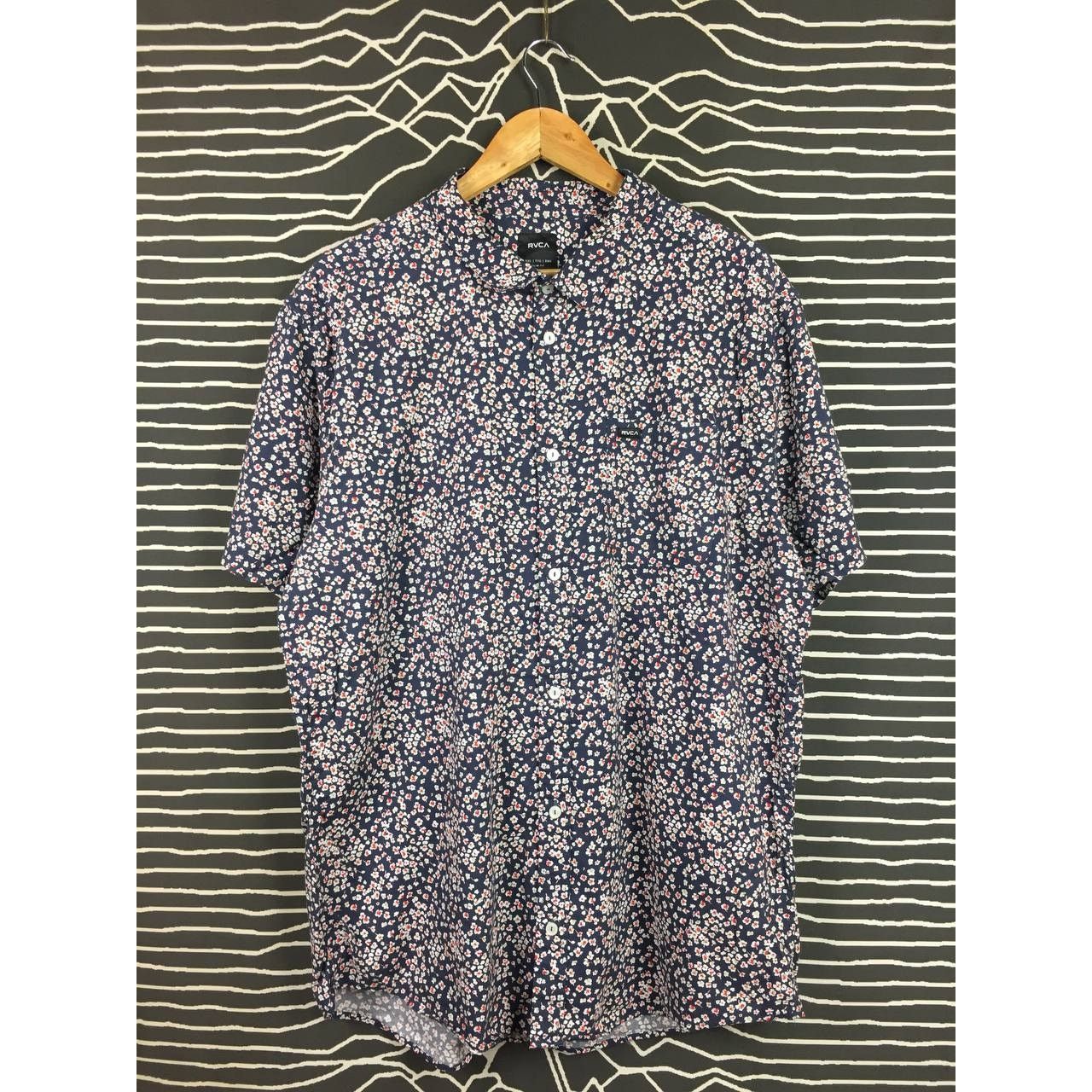 RVCA × Vintage RVCA Abstract Floral Printed Slim Fit Short Sleeve Shirt Size US XXL / EU 58 / 5 - 1 Thumbnail