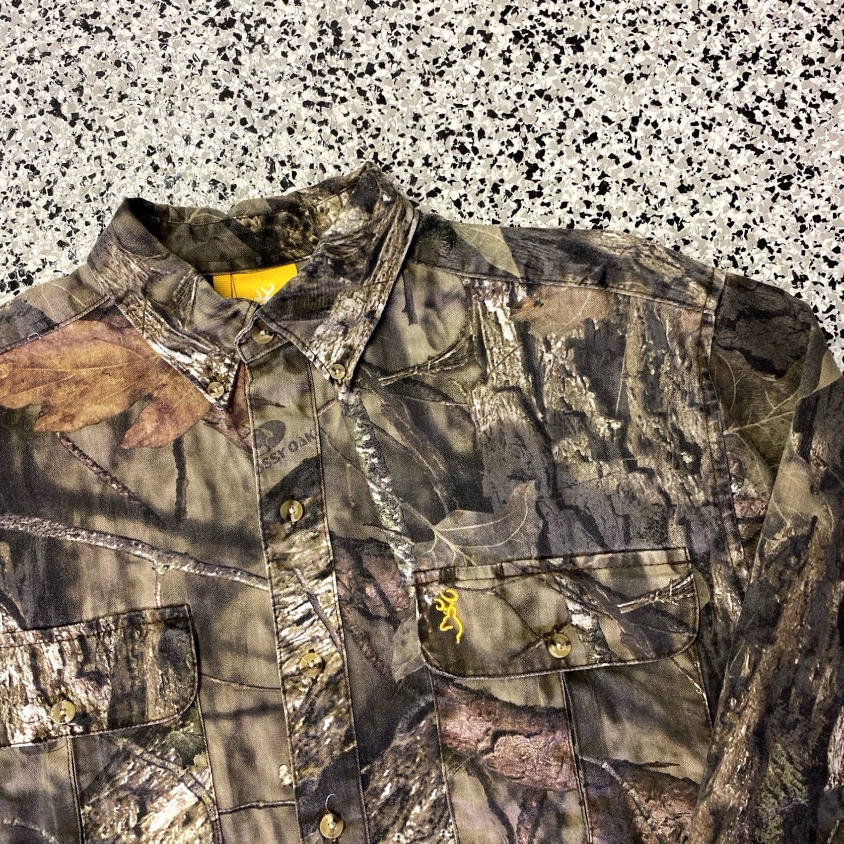 Vintage Browning Camo Button Shirt Long Sleeve Mens Large Realtree Wasatch Shirt Army Military Outdoor USA Brown Cotton Polyester Regular Button-Up Collared Size US L / EU 52-54 / 3 - 2 Thumbnail