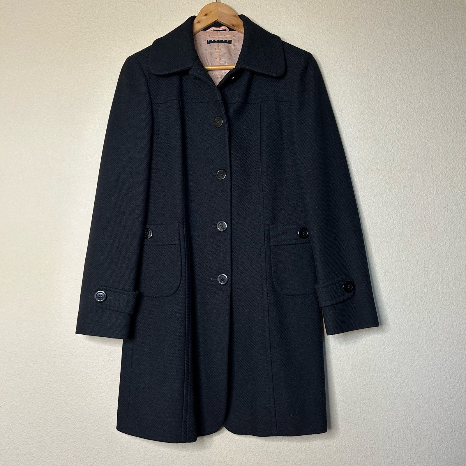 Sisley Sisley Coat Made in Italy Wool Blend Trench Lined Sz 42/US 6 Size M / US 6-8 / IT 42-44 - 10 Thumbnail