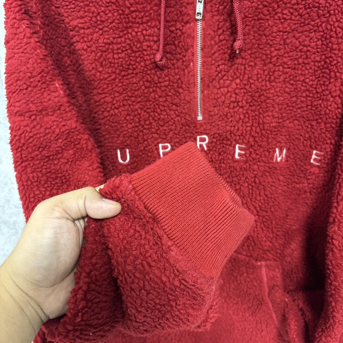 RARE SUPREME SHERPA FLEECE FW2015 RED XL