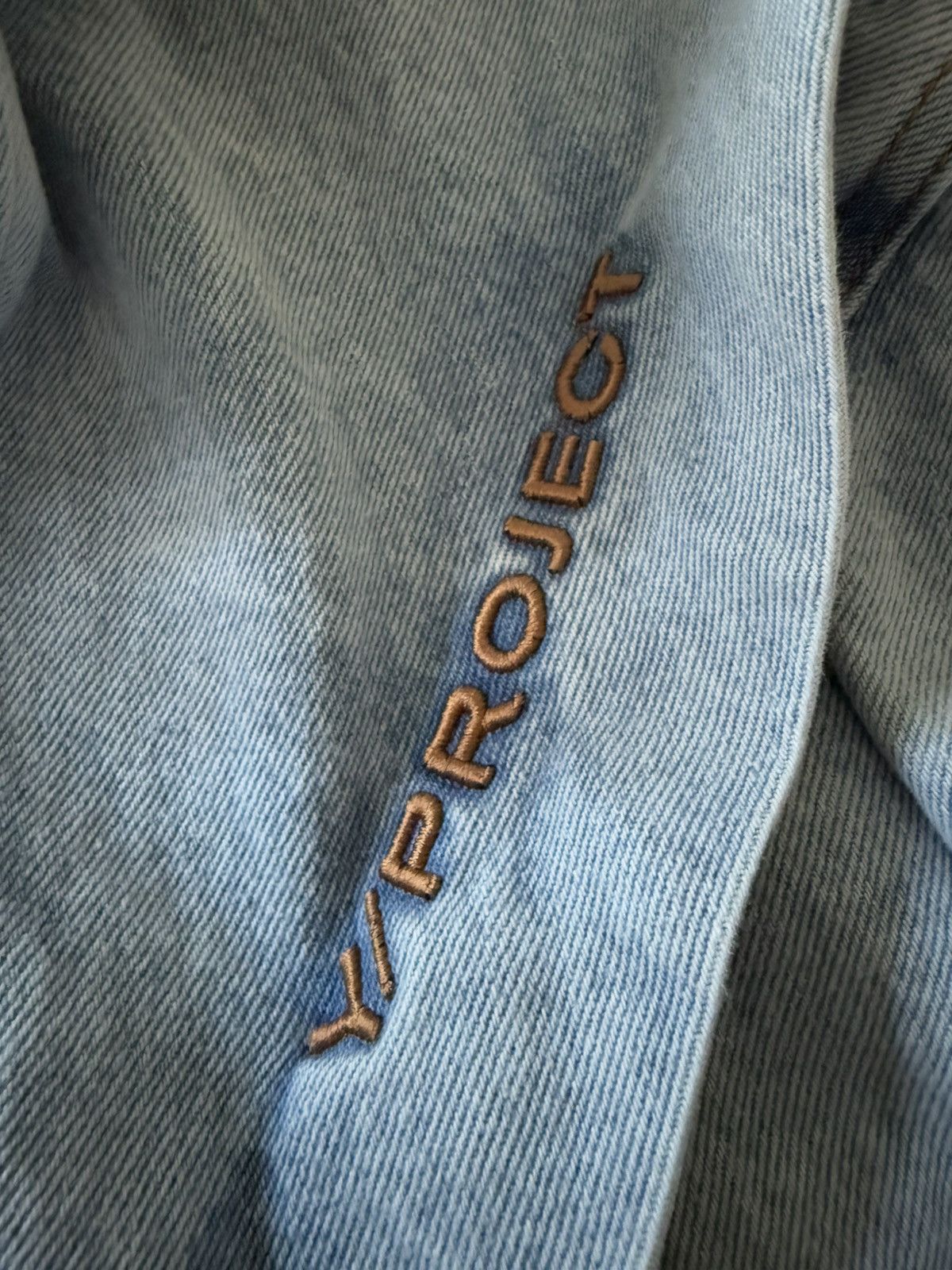 Y/Project 22AW Pinched Logo Denim Shirt Blue XS Size US XS / EU 42 / 0 - 2 Thumbnail
