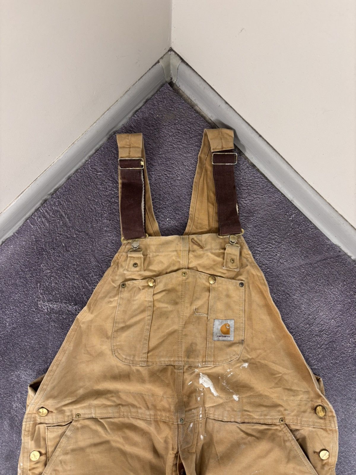 Carhartt Vintage Carhartt Bib Overalls Double Knee Brown Duck Canvas Size US 44 / EU 60 - 12 Thumbnail