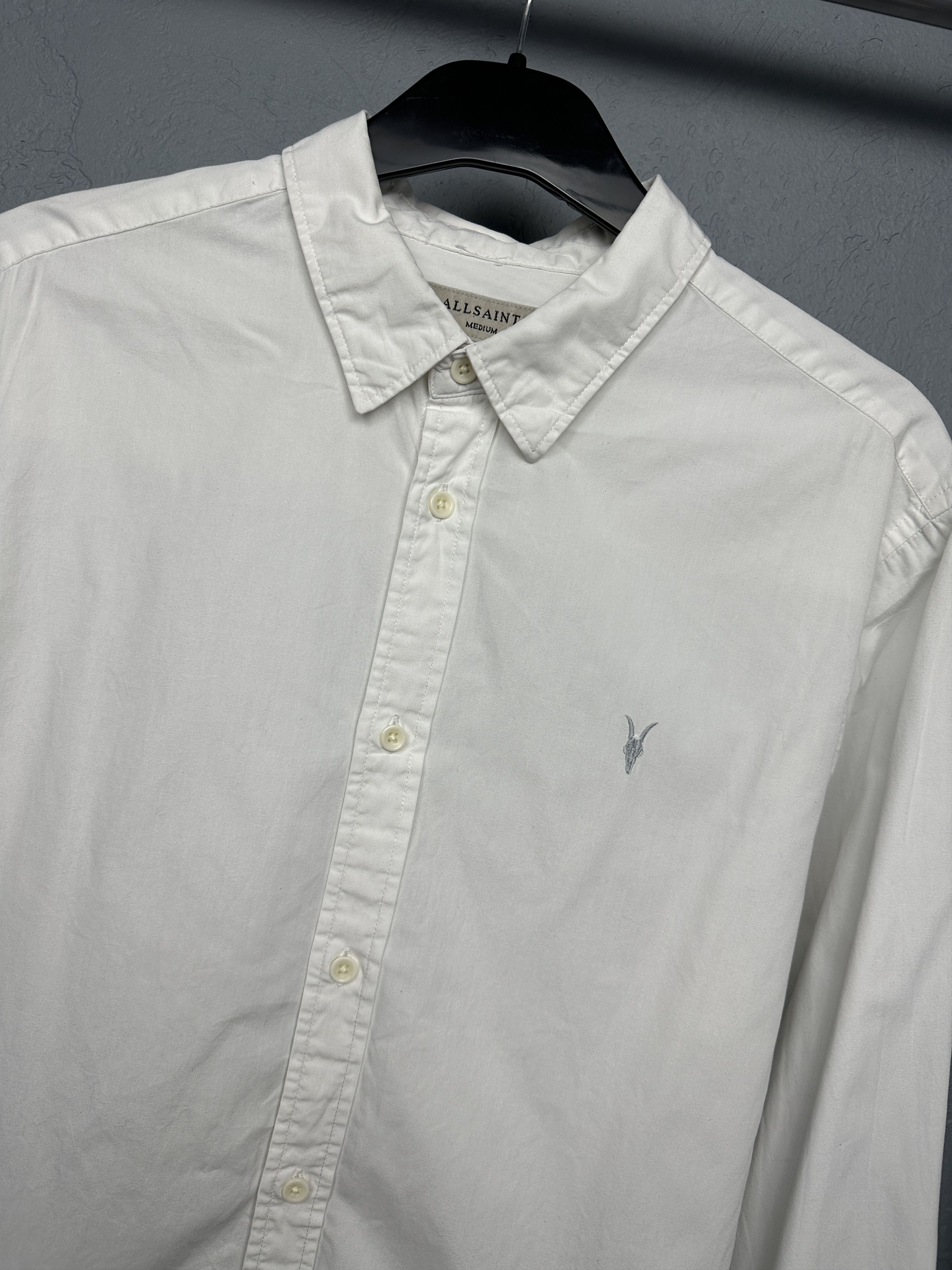 Allsaints Allsaints Mens White Long Sleeve Shirt Size US M / EU 48-50 / 2 - 2 Thumbnail
