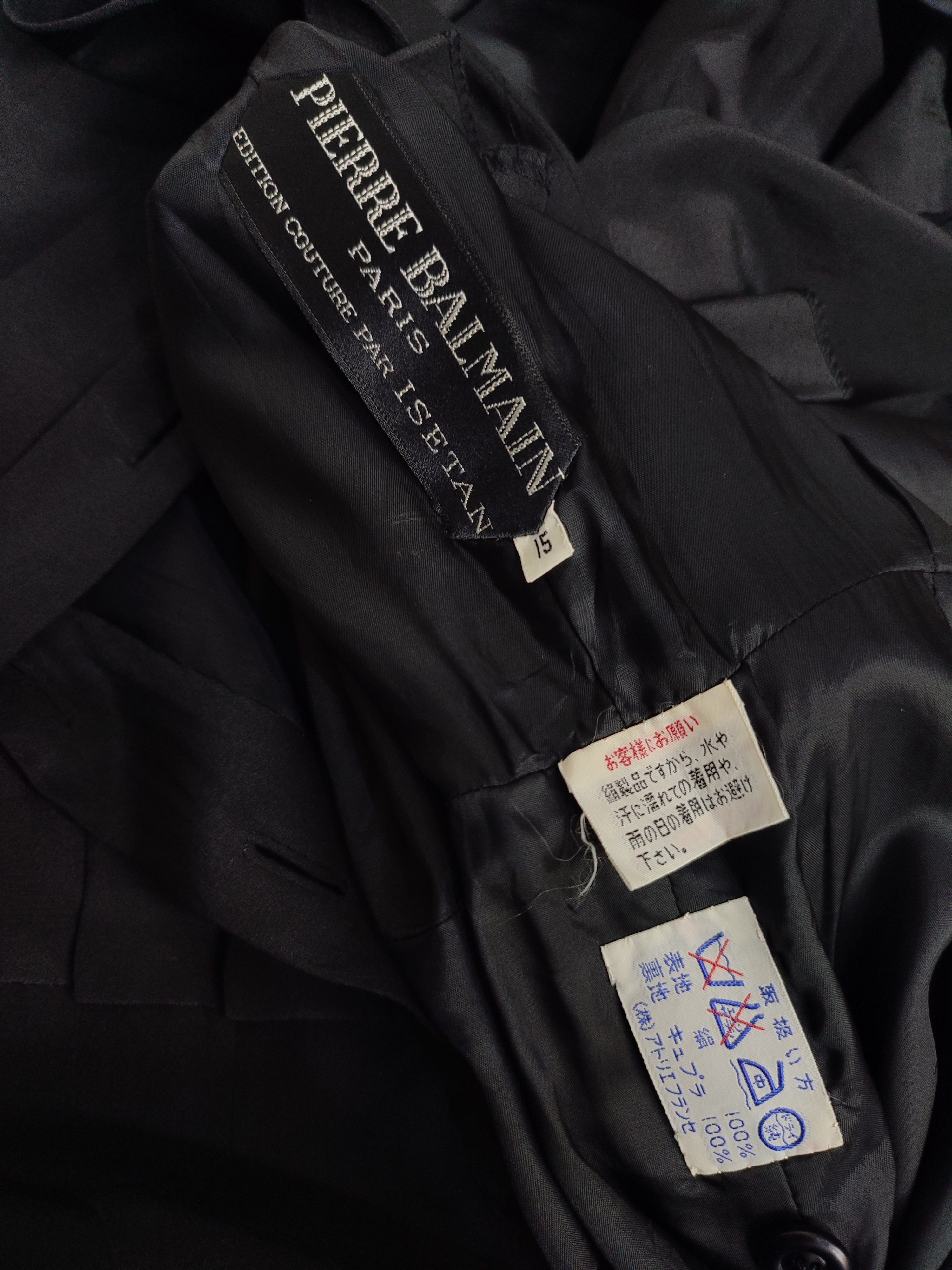 Pierre Balmain 80s Pierre Balmain-Archive Structured Waist Vertical Pleated Size L / US 10 / IT 46 - 6 Thumbnail