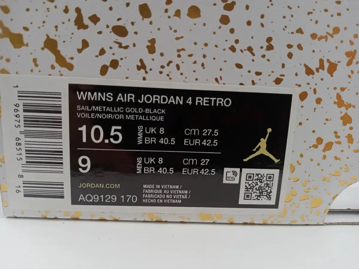 Jordan Brand Nike Air Jordan 4 Retro Metallic Gold Size US 11 / EU 44 - 7 Thumbnail