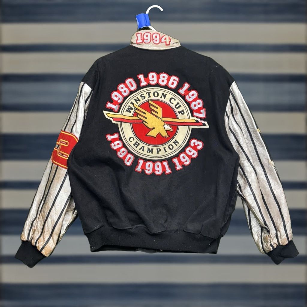 Hamilton VINTAGE Jeff Hamilton Dale Earnhardt Winston Cup Racing Jacket Mens Large 90s Bomber Black Size US L / EU 52-54 / 3 - 1 Thumbnail