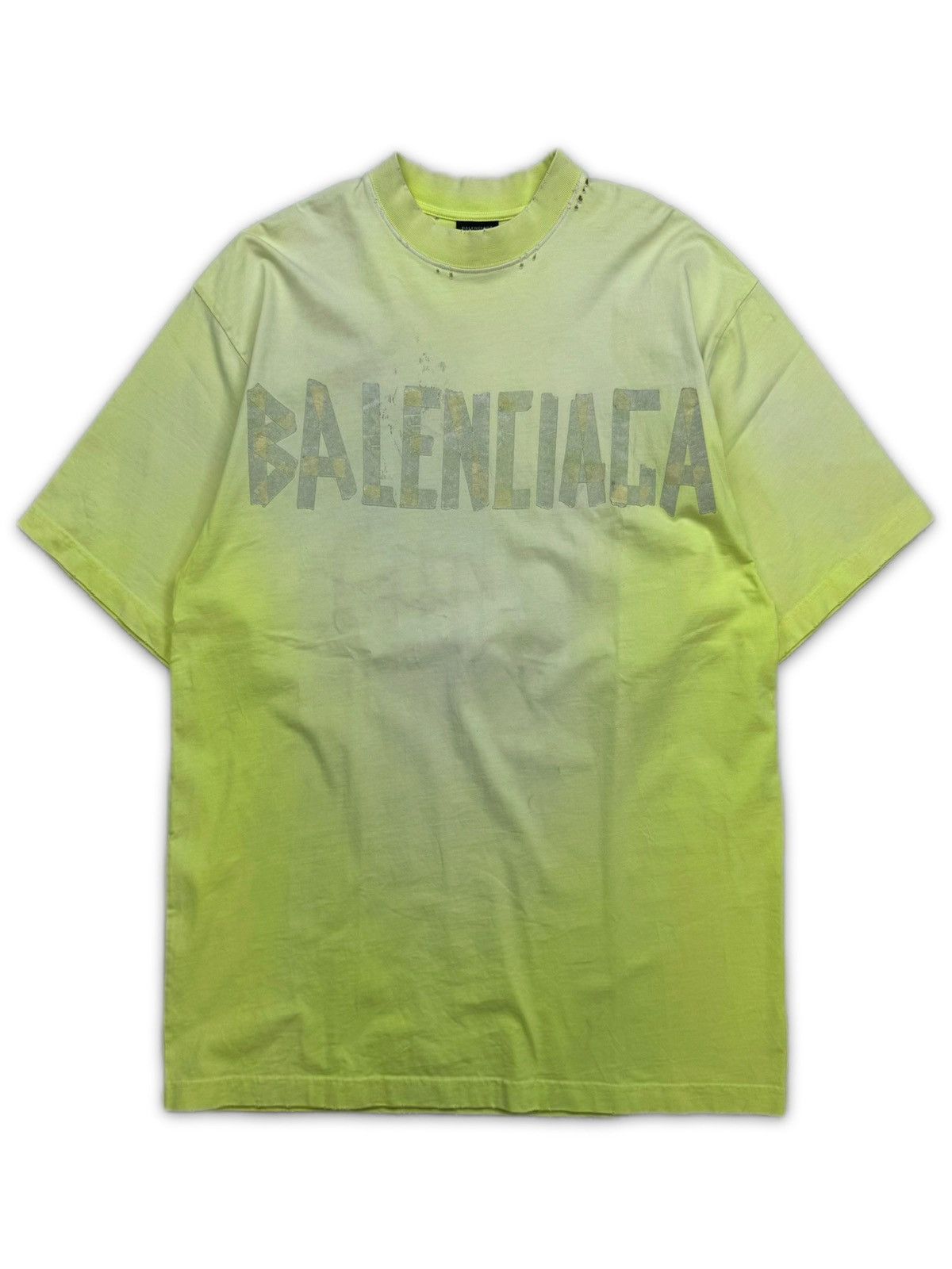 Balenciaga SS23 Balenciaga ‘Tape’ Neon Logo BB Yellow T-Shirt Size US S / EU 44-46 / 1 - 3 Thumbnail