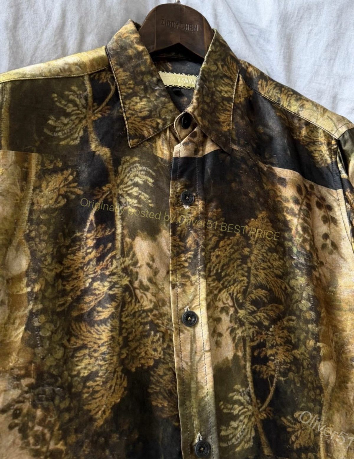 Geoffrey B. Small Geoffrey B. Small GBS silk tree‑shadow shirt YYYY17/2610 Size US M / EU 48-50 / 2 - 4 Thumbnail