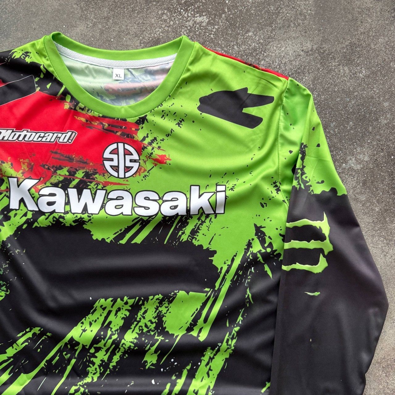 Japanese Brand Kawasaki Moto F1 Biker Racing Jersey Size US XL / EU 56 / 4 - 4 Thumbnail