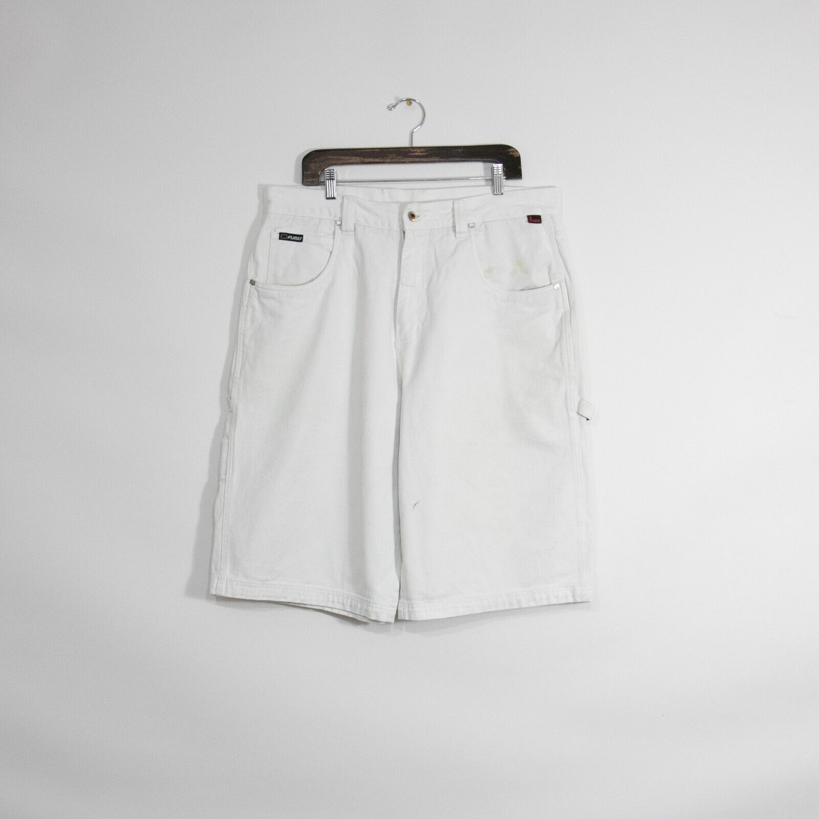Fubu Vintage FUBU Jean Shorts 37 Waist Distressed Thrashed Baggy Size US 37 - 1 Thumbnail