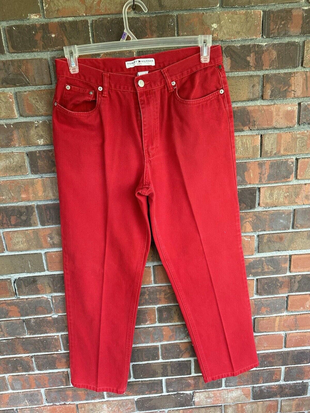 Tommy Hilfiger Tommy Hilfiger Red Cotton Denim Carpenter Jeans Vintage Size 34" / US 12 / IT 48 - 1 Thumbnail