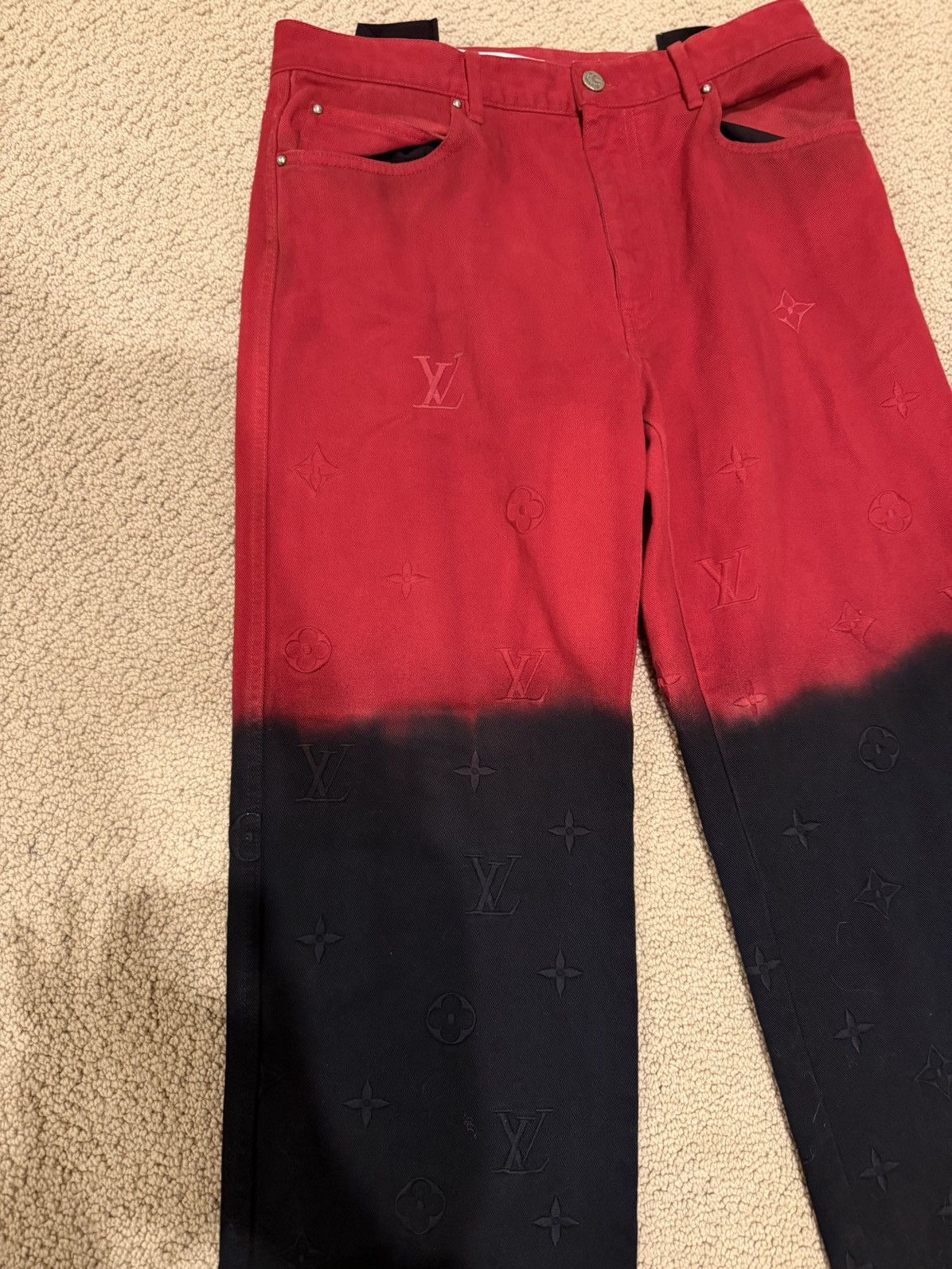 Louis Vuitton Louis Vuitton Red and Black Carpenter Pants Size US 32 / EU 48 - 2 Thumbnail
