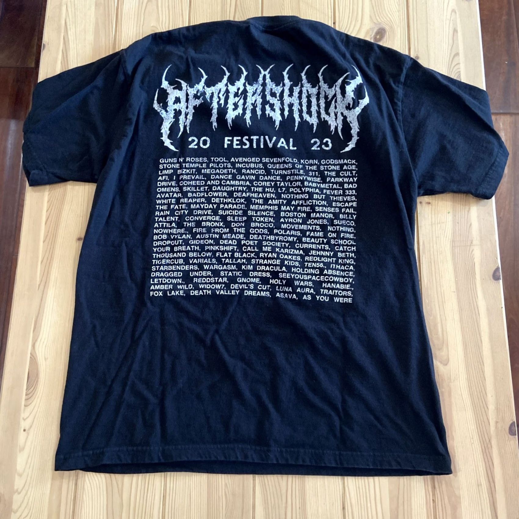 Hunter VINTAGE Aftershock Merch Hunter Shirt L Men Black Cotton Short Sleeve Guns N Roses Tool Avenged Sevenfold Rose 90s Mens Size US L / EU 52-54 / 3 - 6 Thumbnail