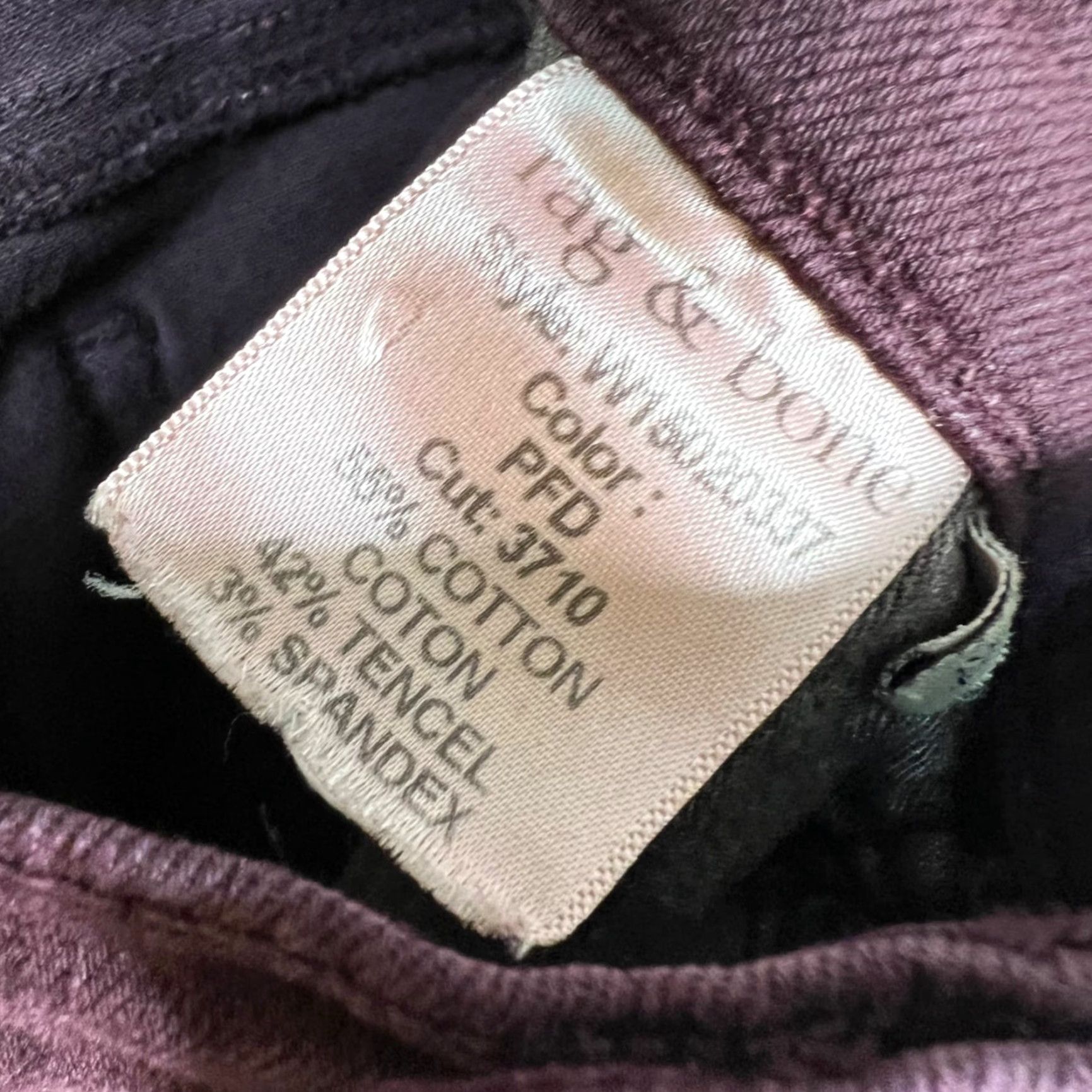 Rag & Bone rag & bone Womens Skinny Jeans 24 Burgundy Cotton Blend Denim Size 42" / US 20 - 5 Thumbnail
