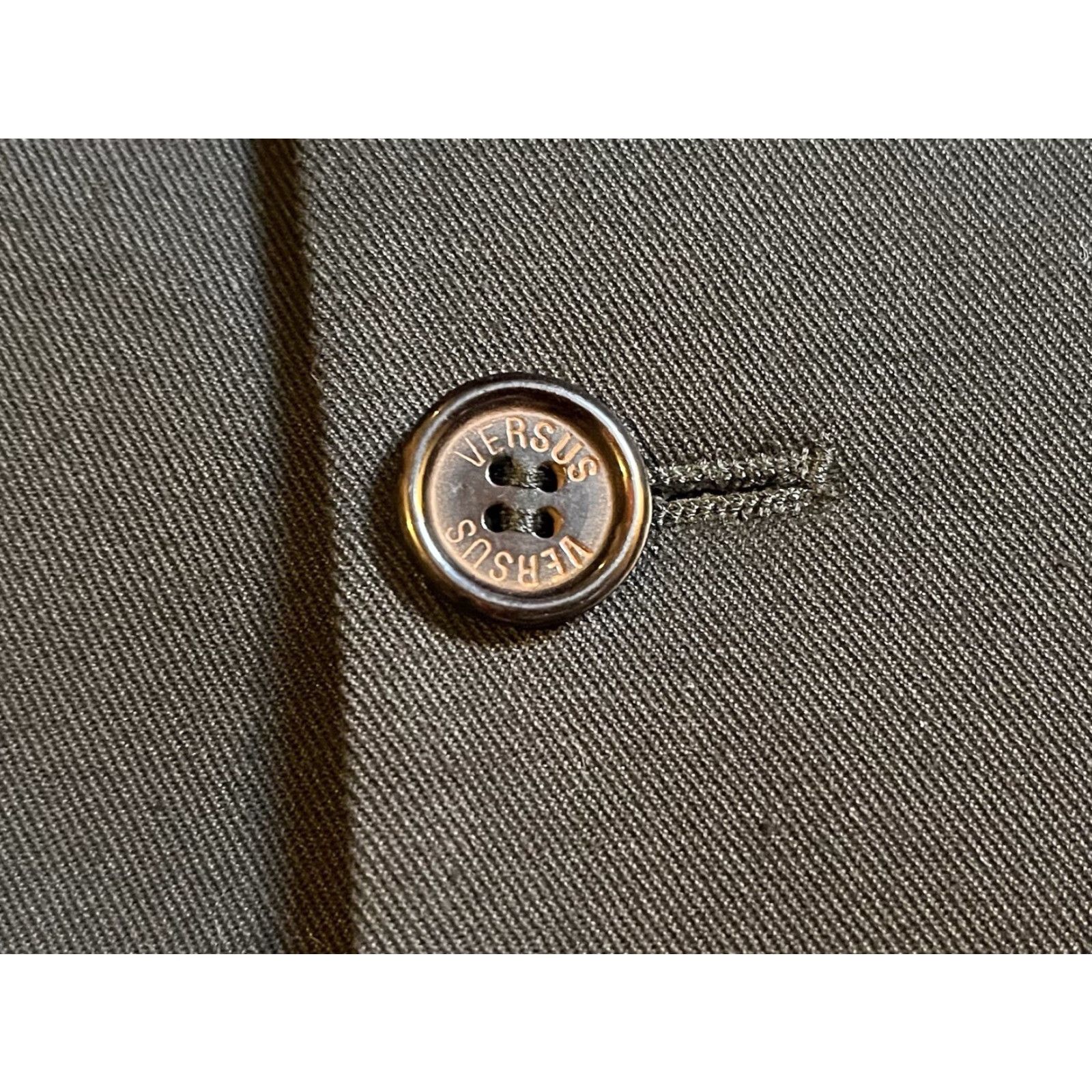 Versace VINTAGE Versace Versus Blazer Men Black 54 Three-Button Notch Lapel Wool Solid 40 Chest Regular Fit Front Three-Button JACKET Size 54R - 6 Thumbnail