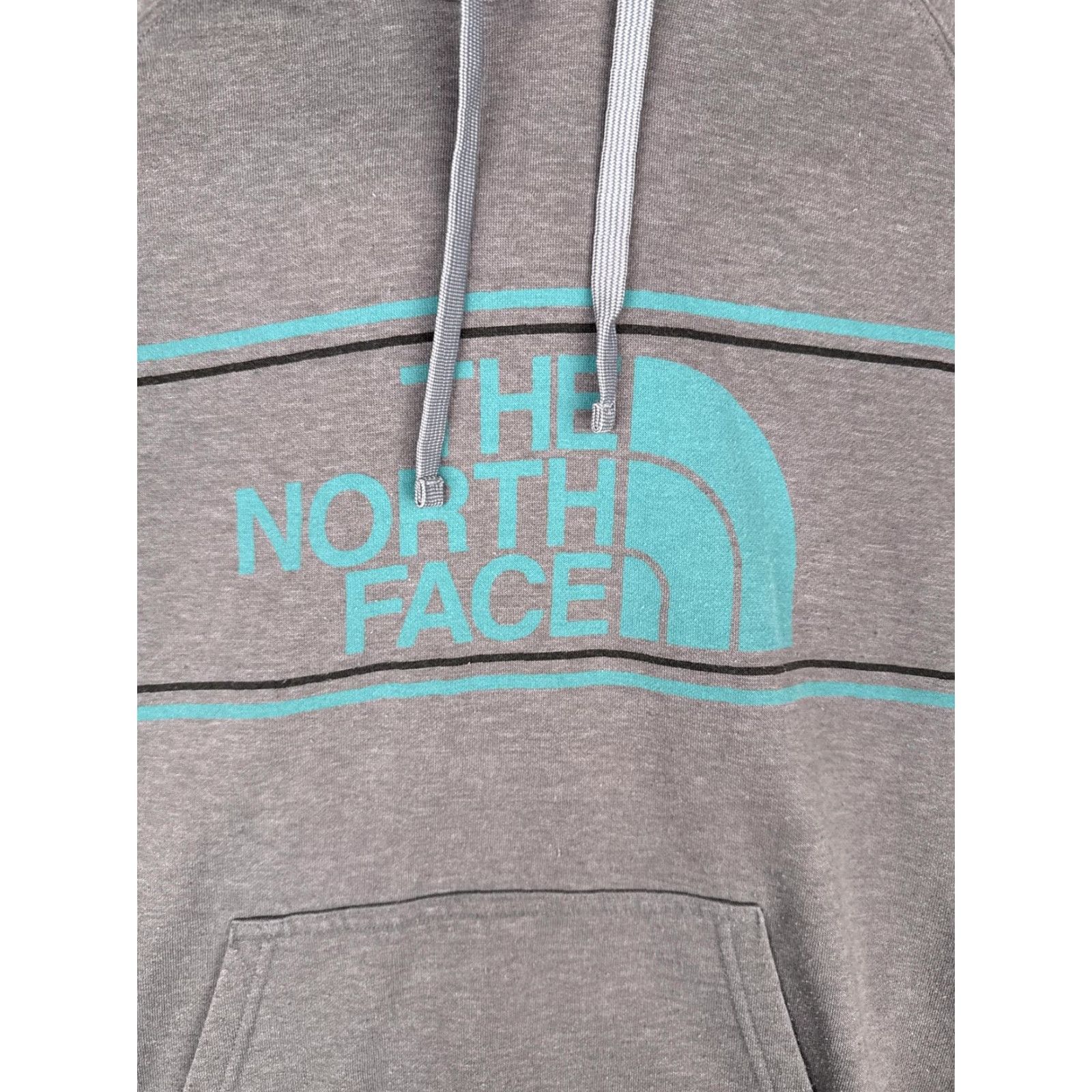 The North Face The North Face Hoodie Womens Small Gray Teal Logo Pullover Fleece Sweatshirt Size S / US 4 / IT 40 - 6 Thumbnail