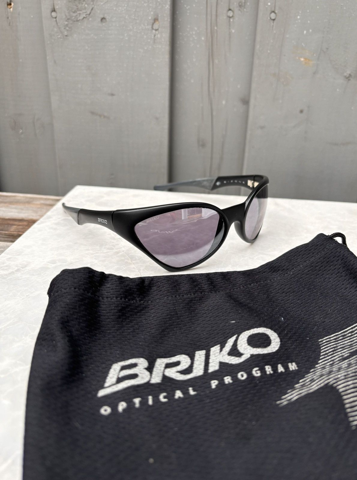 image of Oakley x Rayban Briko Sunglasses B-Zone Cycling Goggles 2000S Y2K Angular in Black, Men's