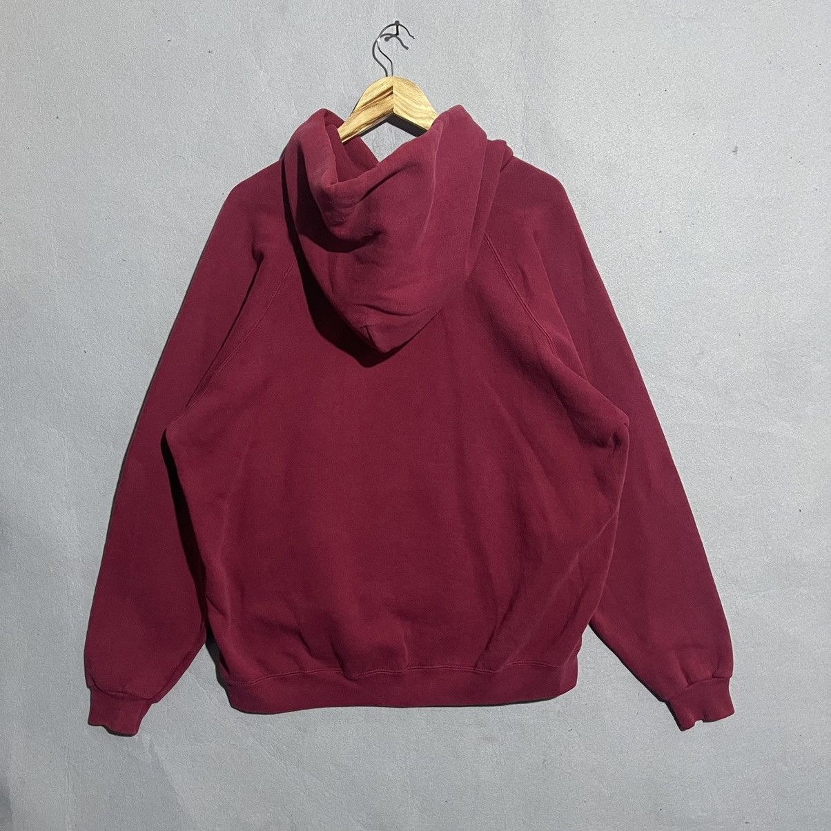 Adidas Vintage 90s Adidas Trefoil Hoodie – Made in USA – Burgundy Size US XL / EU 56 / 4 - 5 Thumbnail