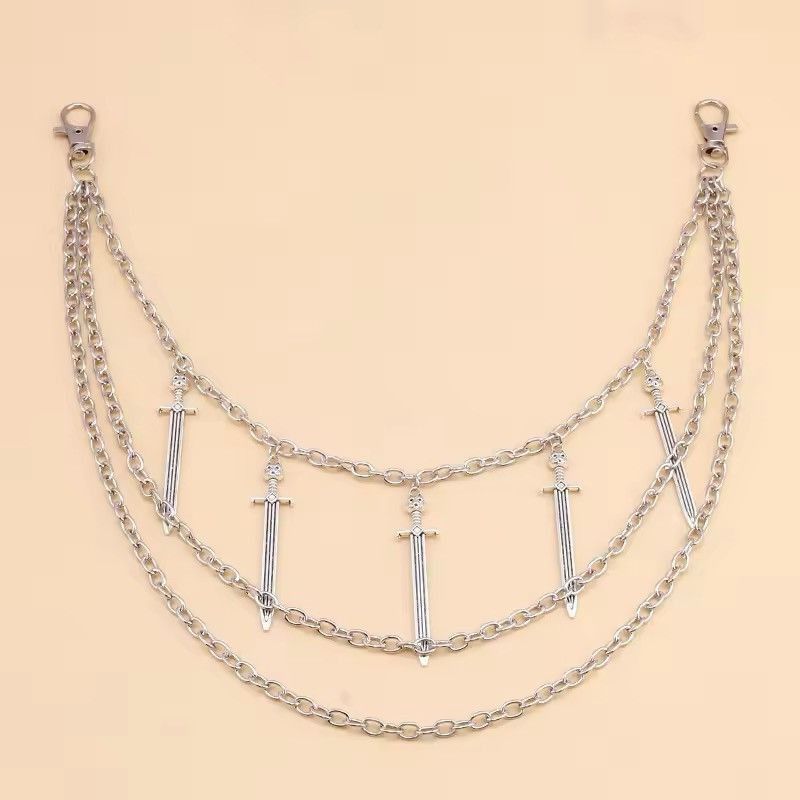 Jewelry Punk Street Sword Charm Pants Chains Size ONE SIZE - 3 Thumbnail
