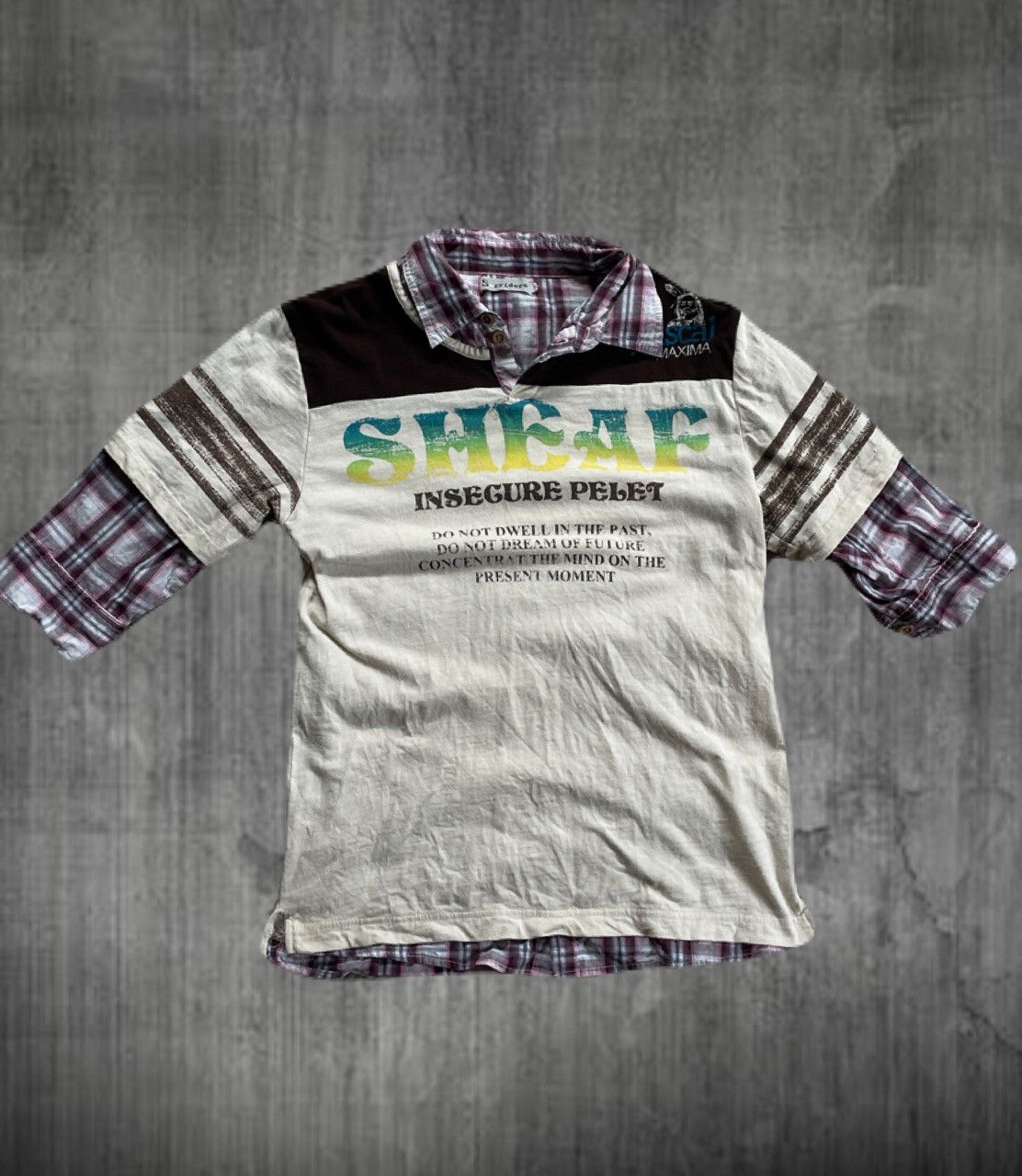 If Six Was Nine 2000s Japanese archive Vkei Layered Poem 3/4 Sleeve Tee Y2K Size US XS / EU 42 / 0 - 1 Thumbnail