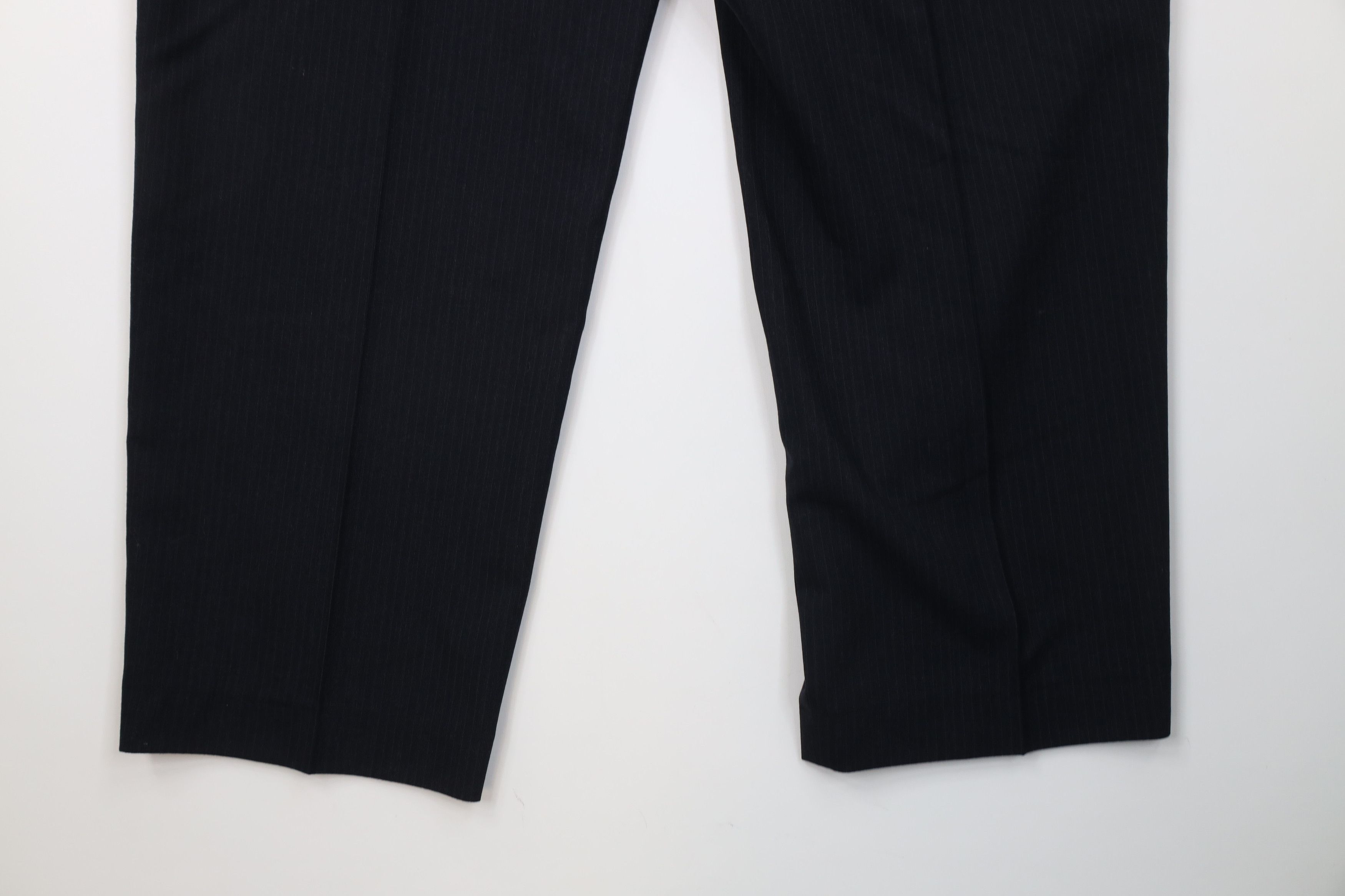 Vintage Vintage 90s Streetwear Pinstriped Wide Leg Chino Pants Black Size US 36 / EU 52 - 10 Thumbnail