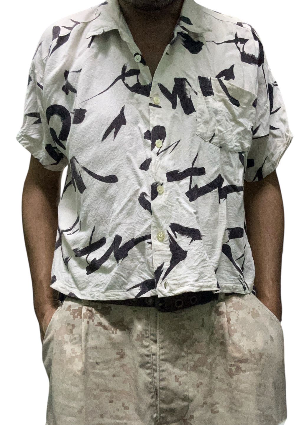 Japanese Brand Button ups crop top shirt very cool design Size US L / EU 52-54 / 3 - 4 Thumbnail
