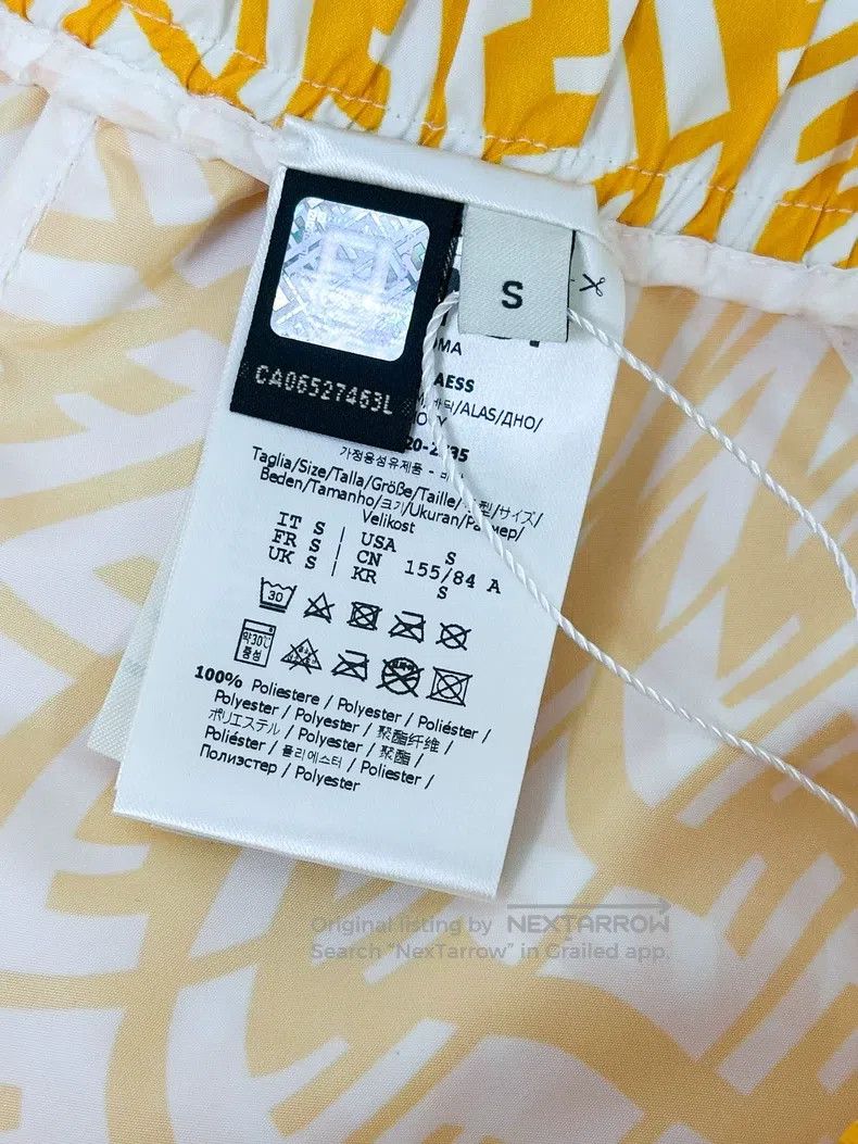 Fendi Fendi size S Yellow and white logo all-over printed drawstr Size 22" - 4 Thumbnail