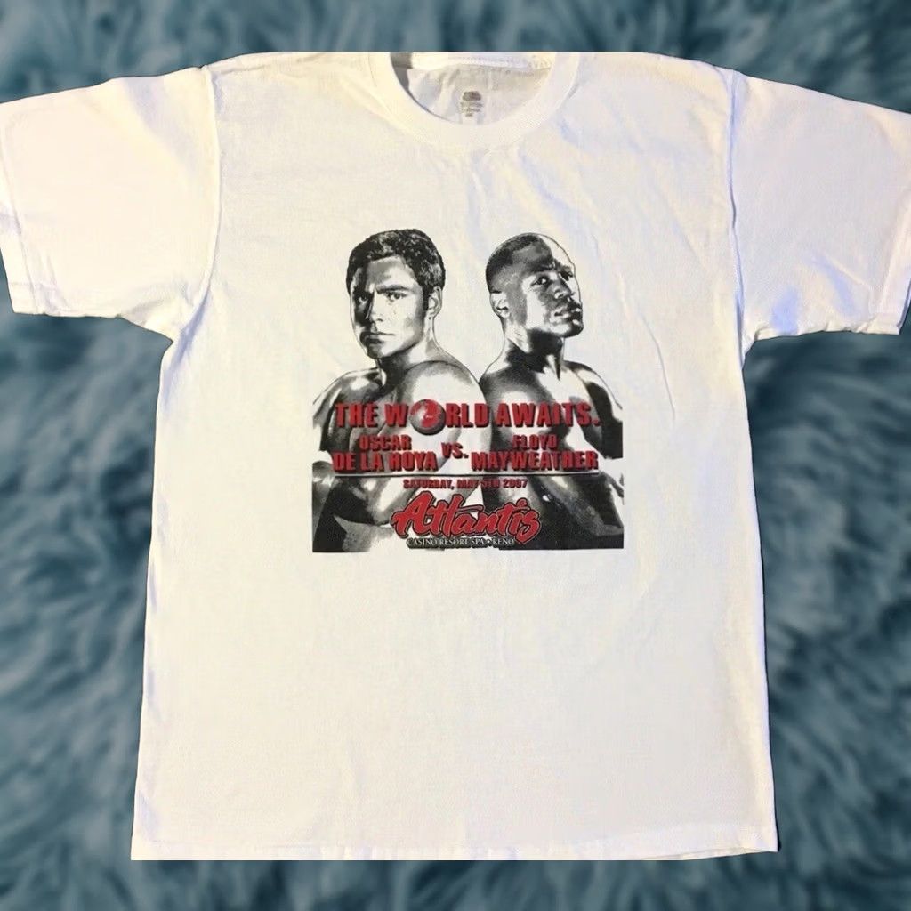 Vintage VINTAGE 2007 Floyd Mayweather vs Oscar De La Hoya Boxing Shirt White M L Fight Grunge Y2K Size US M / EU 48-50 / 2 - 1 Thumbnail