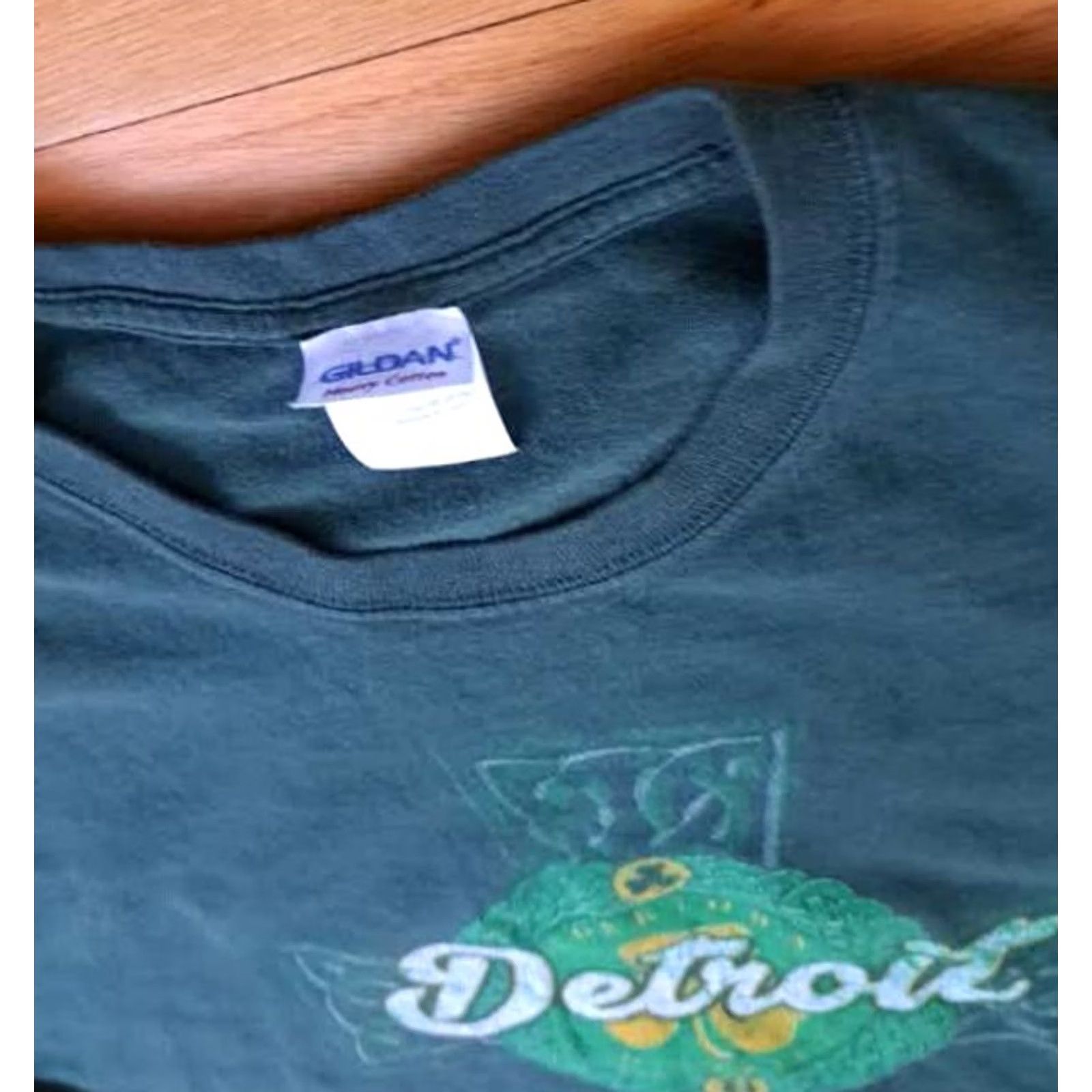 Gildan VINTAGE Detroit T-Shirt Gildan Green XL Cotton Printed Crew Neck Short Sleeve Men US Cities Size US XL / EU 56 / 4 - 4 Thumbnail